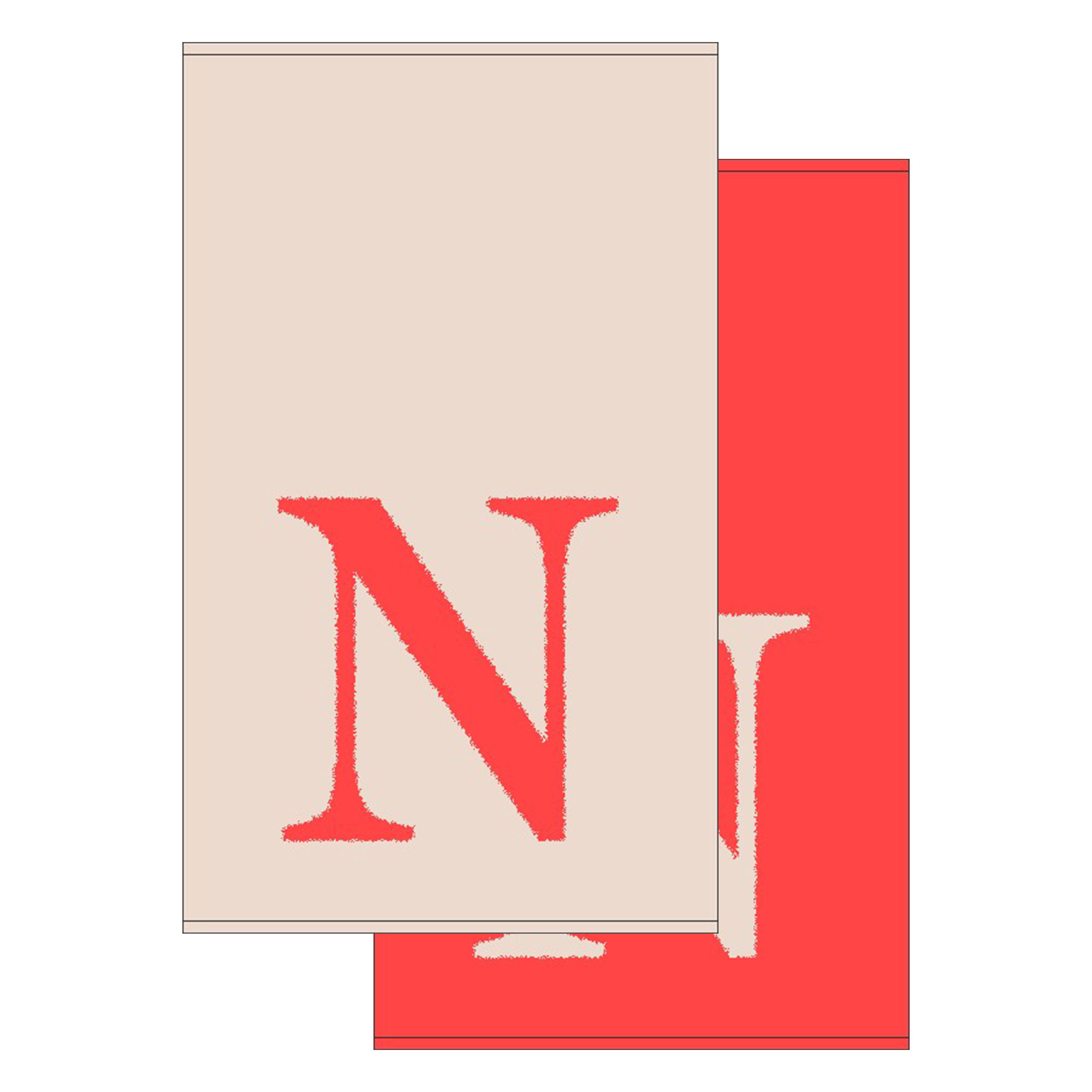 2er Set - Kleines Handtuch mit Buchstabe "N", 2 Farben  