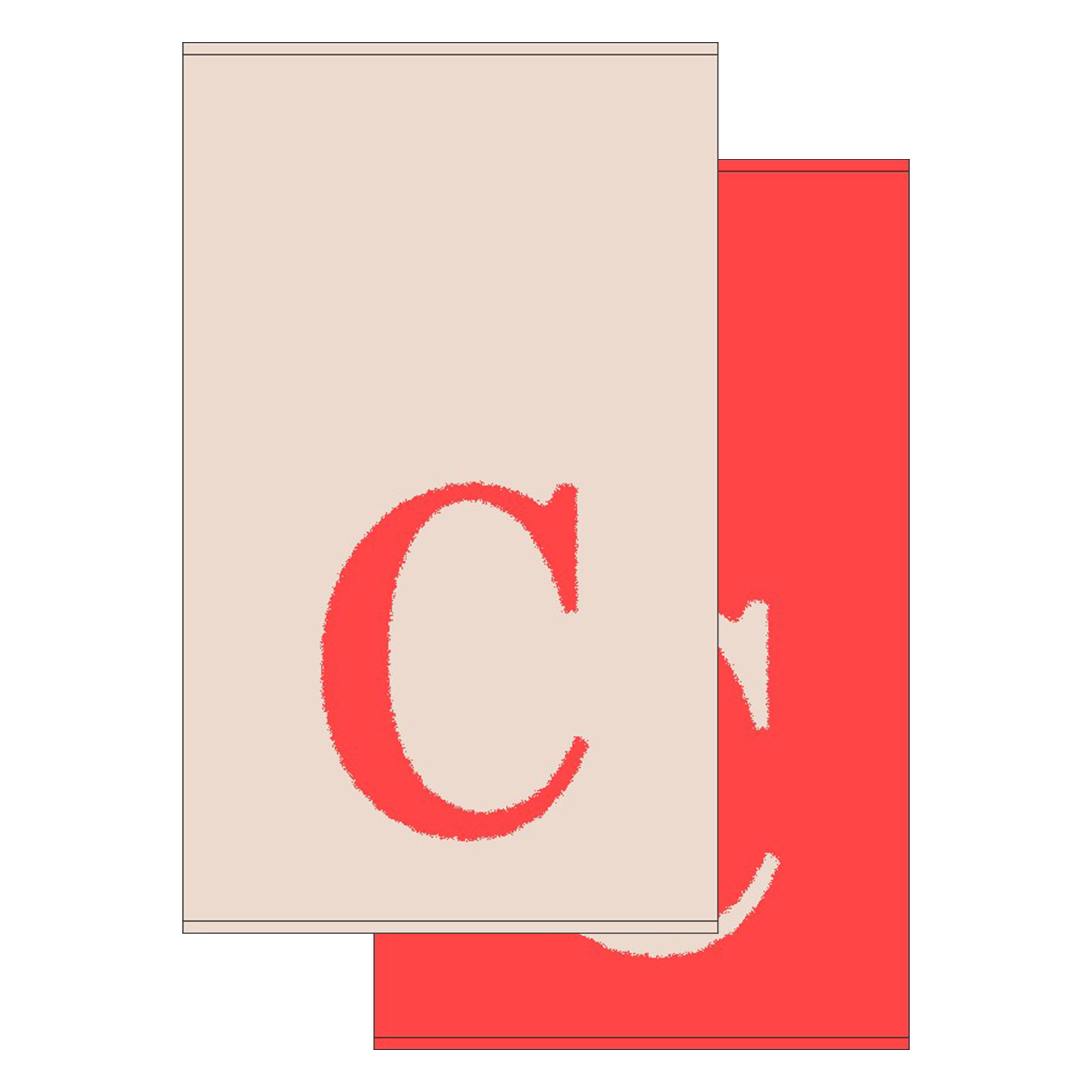 2er Set - Kleines Handtuch mit Buchstabe "C", 2 Farben 