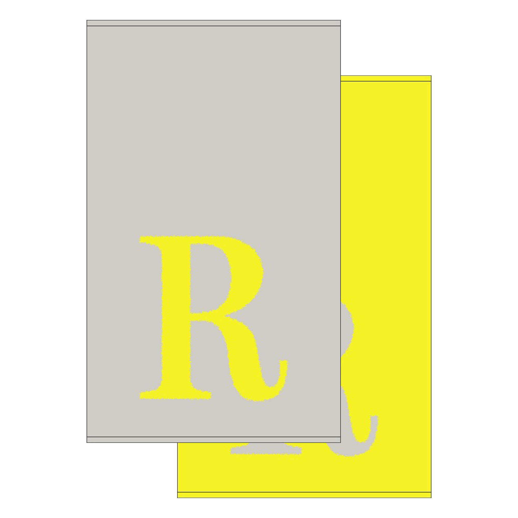 2er Set - Kleines Handtuch mit Buchstabe "R", 2 Farben   