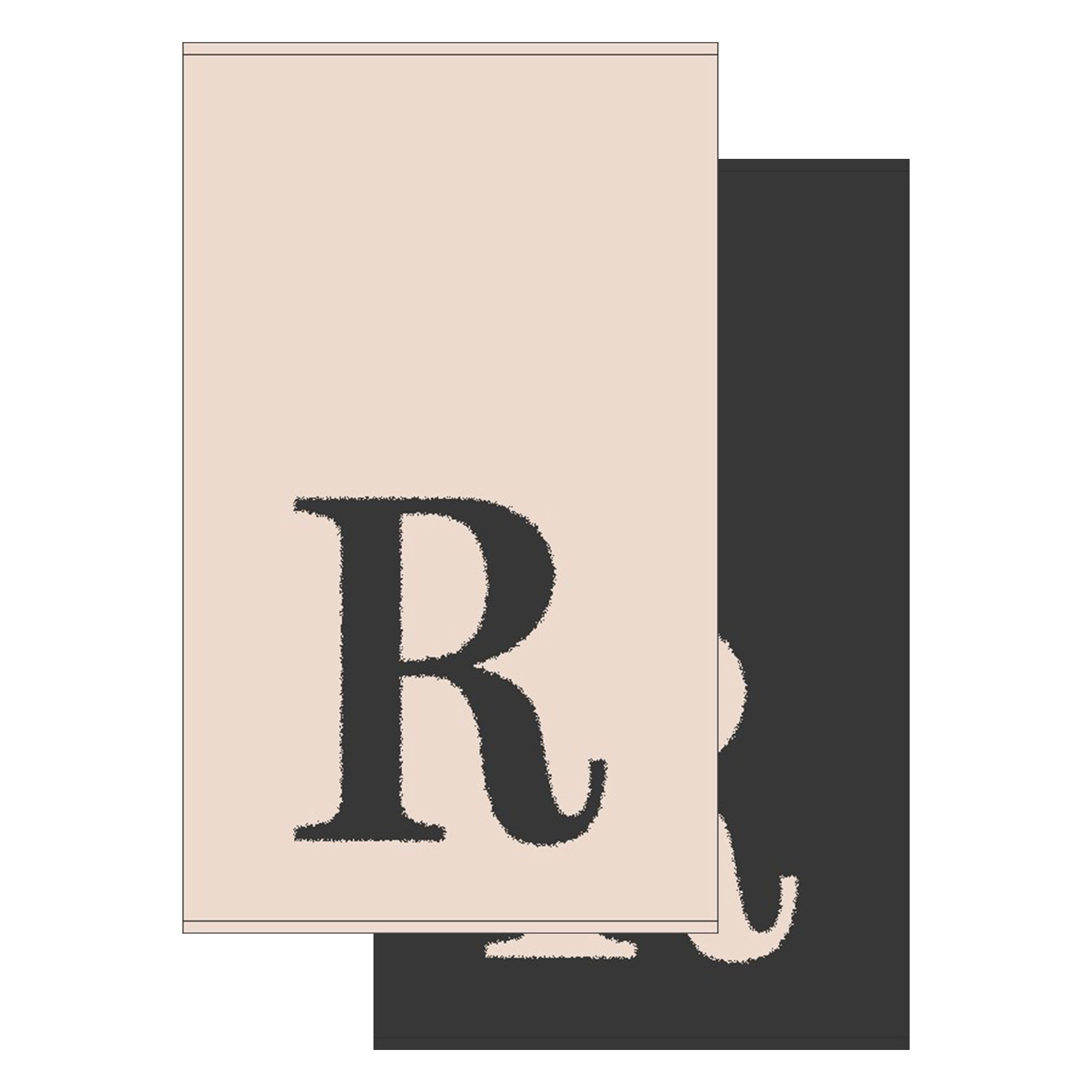 2er Set - Kleines Handtuch mit Buchstabe "R", 2 Farben 2er Set - Kleines Handtuch mit Buchstabe "R", 2 Farben