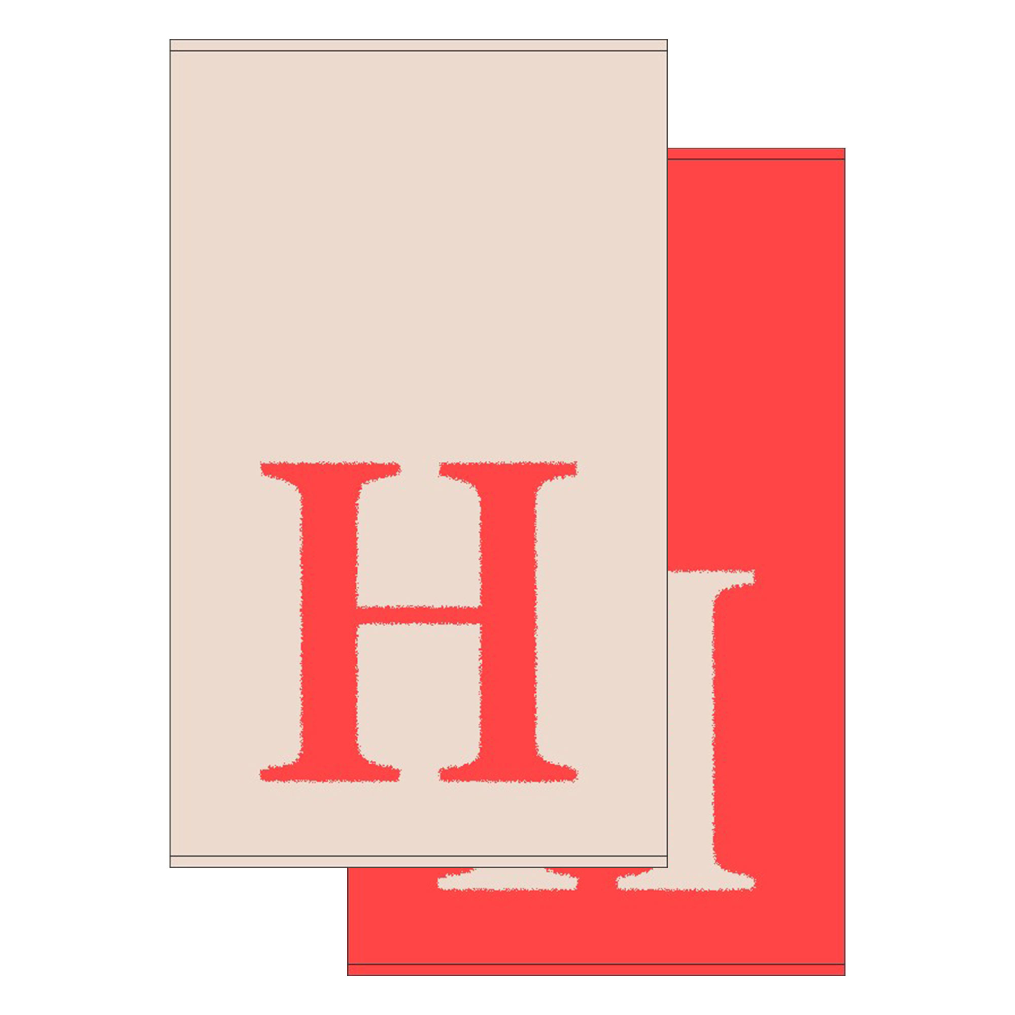 2er Set - Kleines Handtuch mit Buchstabe "H", 2 Farben 