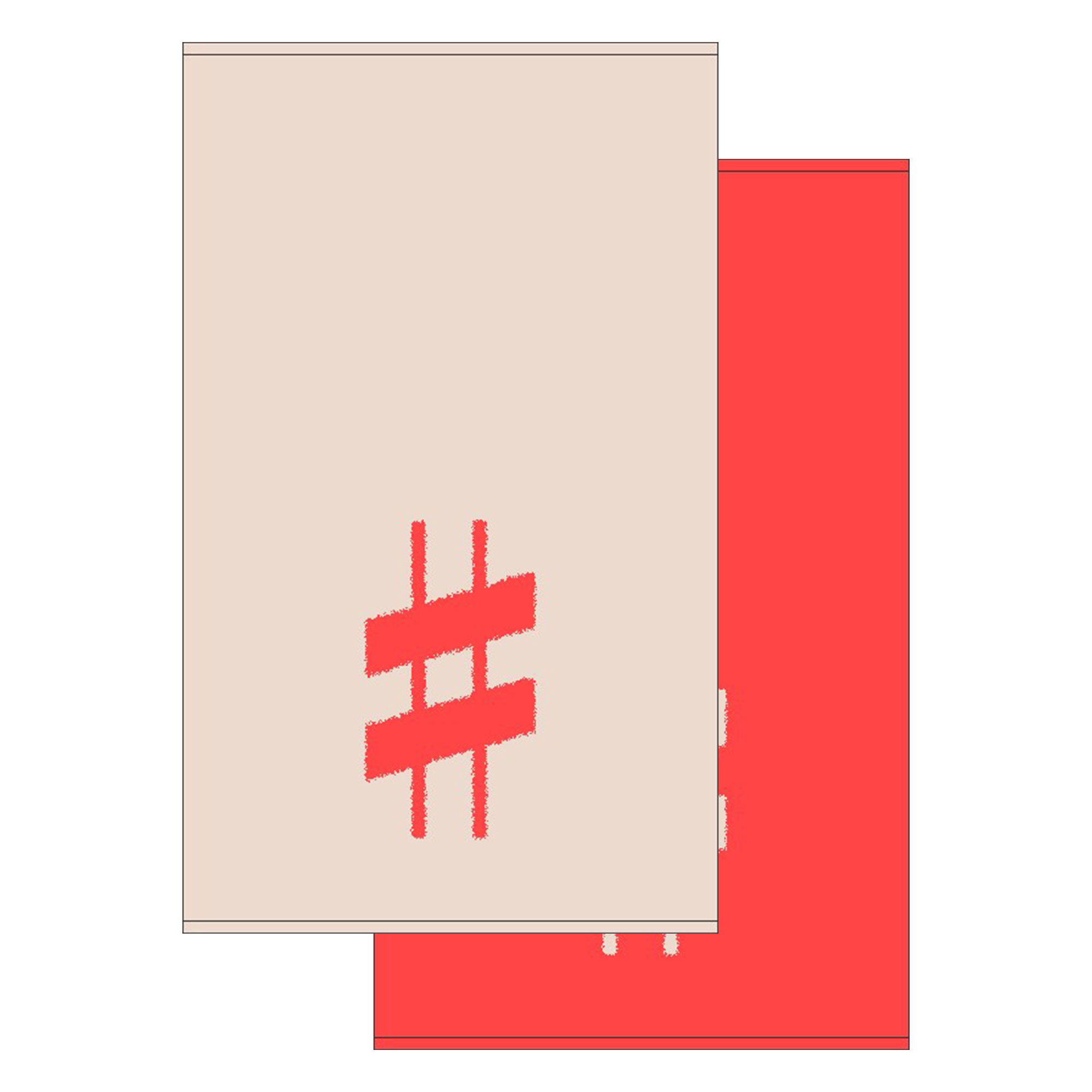 2er Set - Kleines Handtuch mit Buchstabe "#", 2 Farben  
