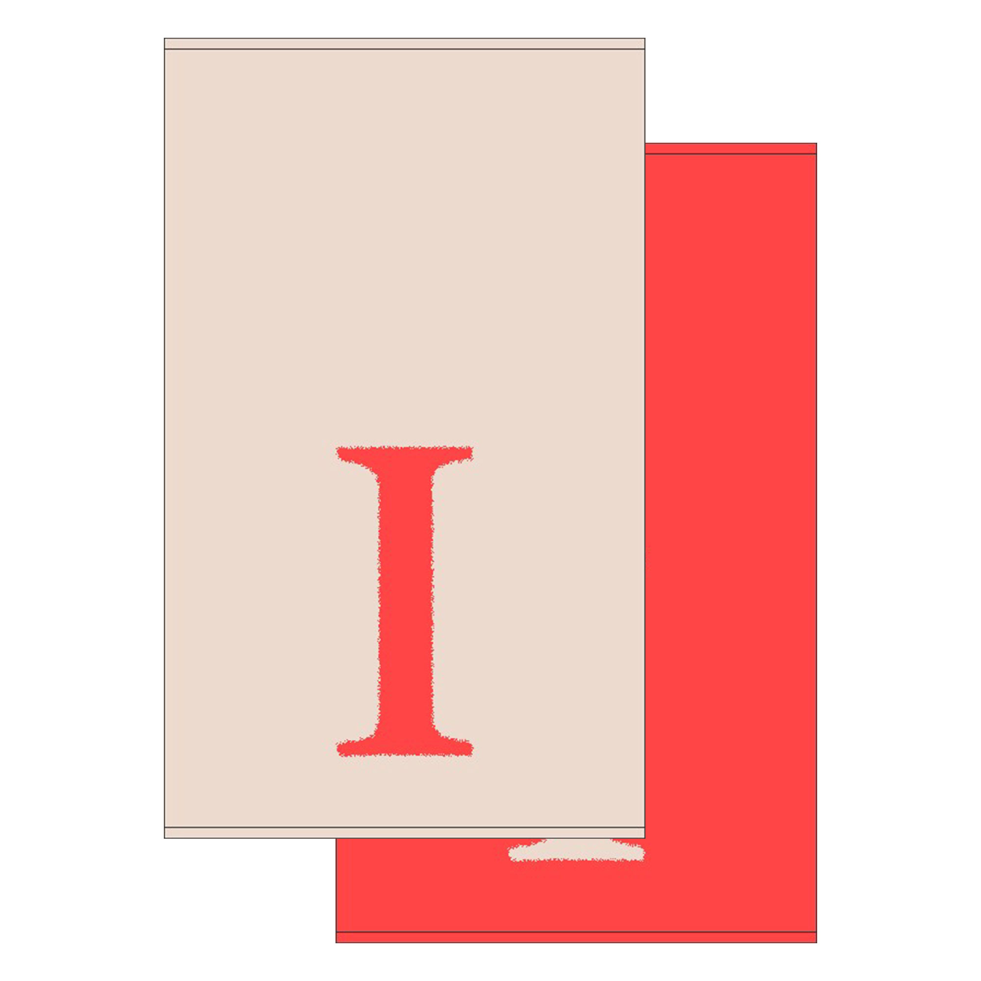 2er Set - Kleines Handtuch mit Buchstabe "I", 2 Farben 2er Set - Kleines Handtuch mit Buchstabe "I", 2 Farben