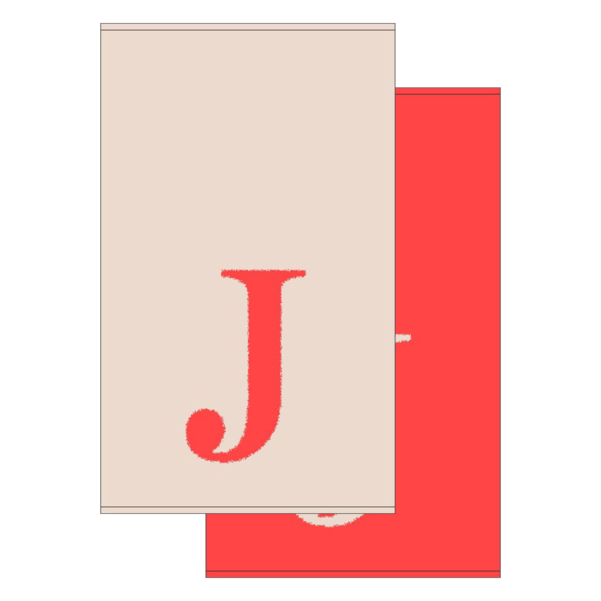 2er Set - Kleines Handtuch mit Buchstabe "J", 2 Farben 