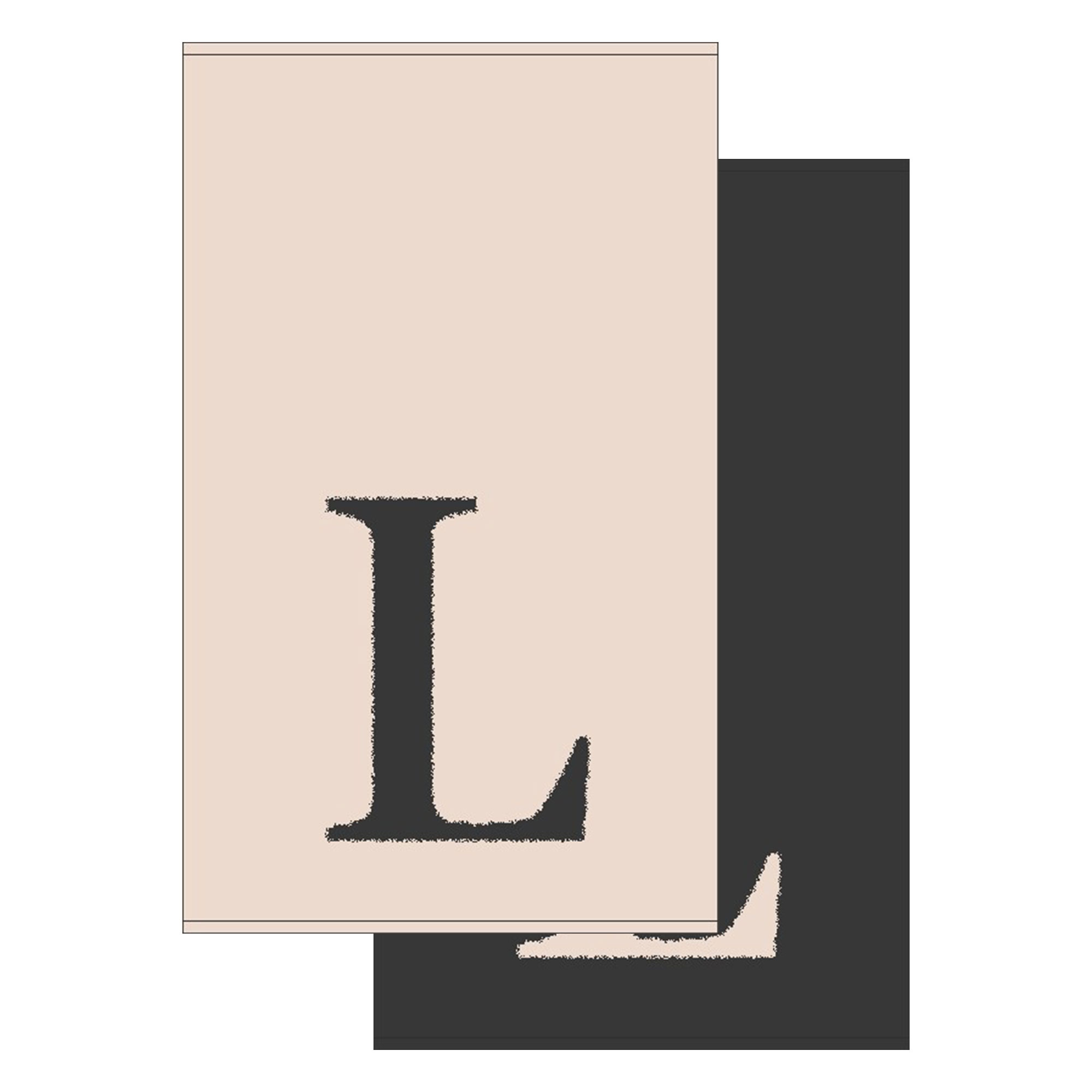 2er Set - Kleines Handtuch mit Buchstabe "L", 2 Farben   