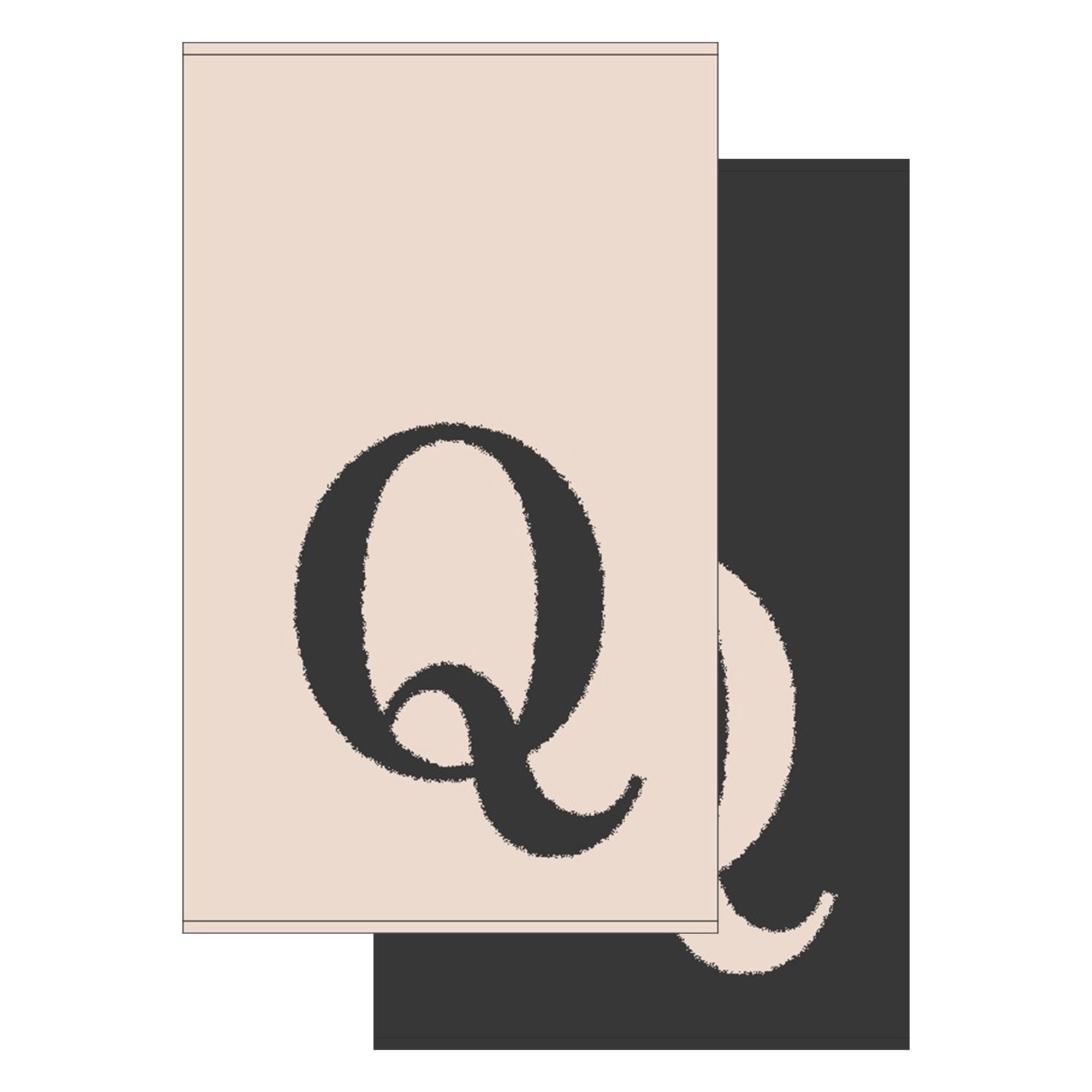2er Set - Kleines Handtuch mit Buchstabe "Q", 2 Farben  