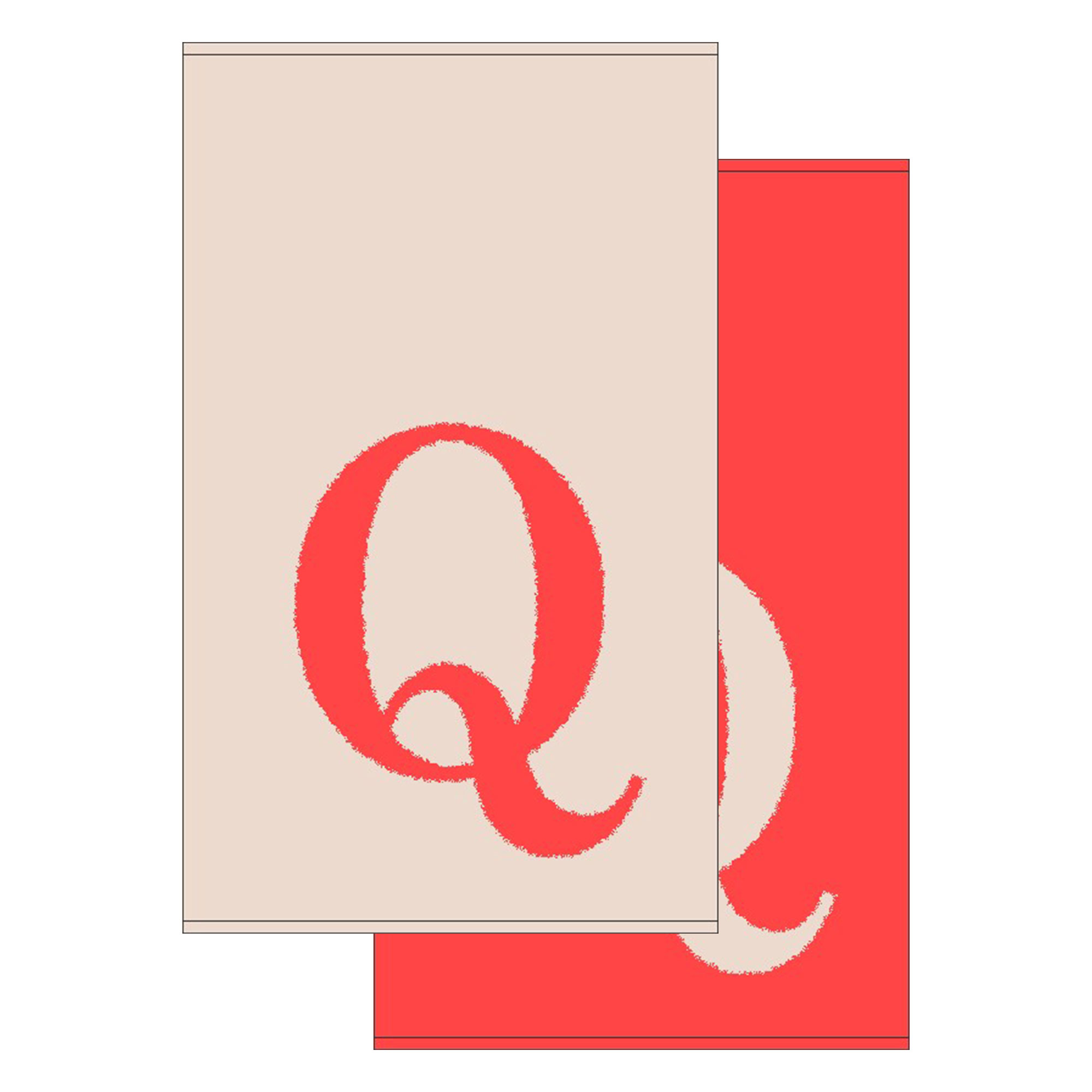 2er Set - Kleines Handtuch mit Buchstabe "Q", 2 Farben 2er Set - Kleines Handtuch mit Buchstabe "Q", 2 Farben