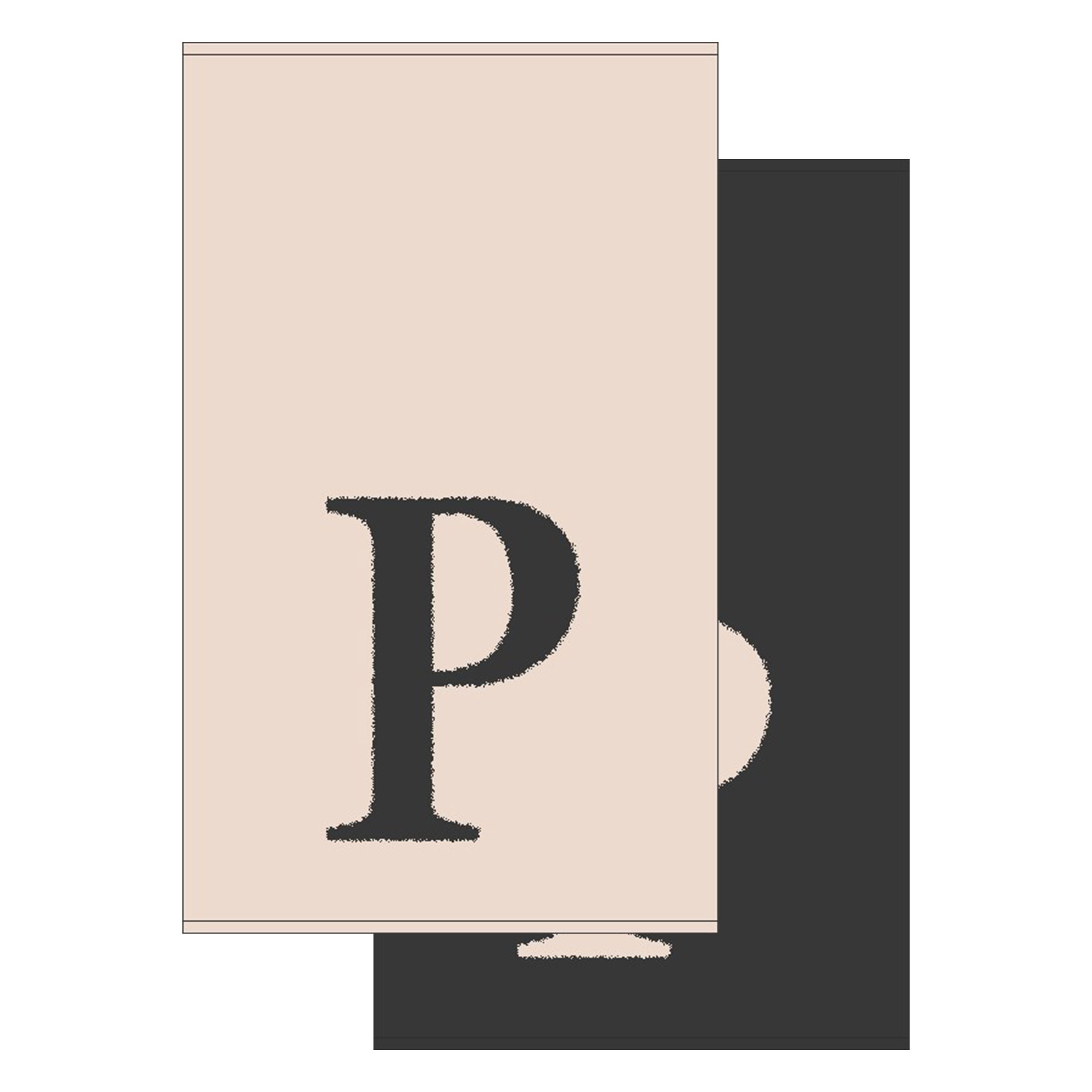 2er Set - Kleines Handtuch mit Buchstabe "P", 2 Farben   