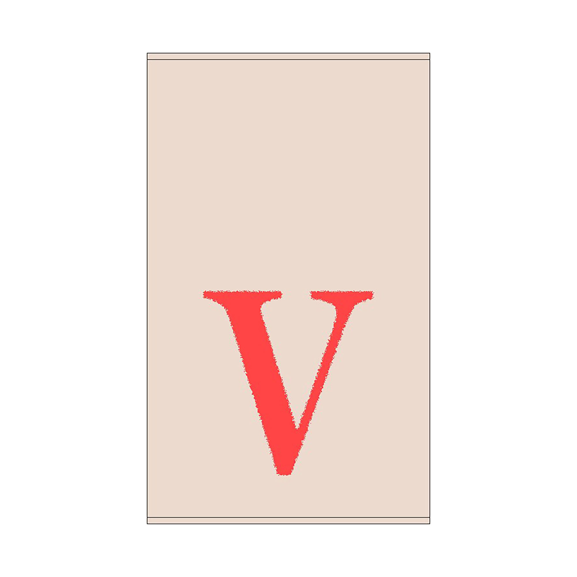 2er Set - Kleines Handtuch mit Buchstabe "V", 2 Farben  