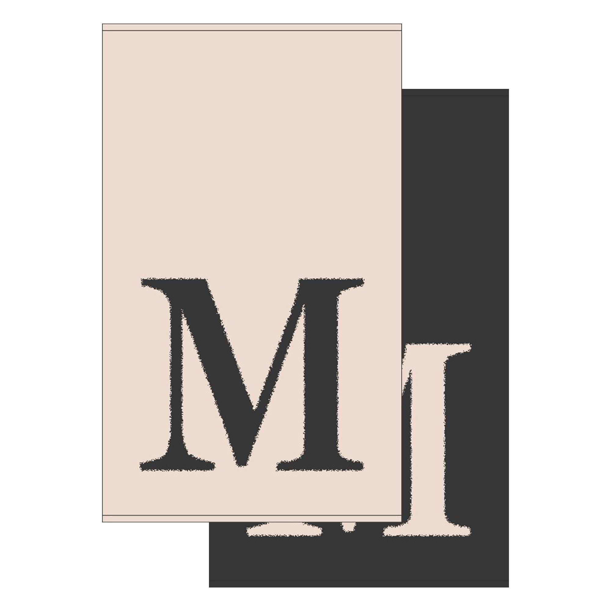 2er Set - Kleines Handtuch mit Buchstabe "M", 2 Farben 