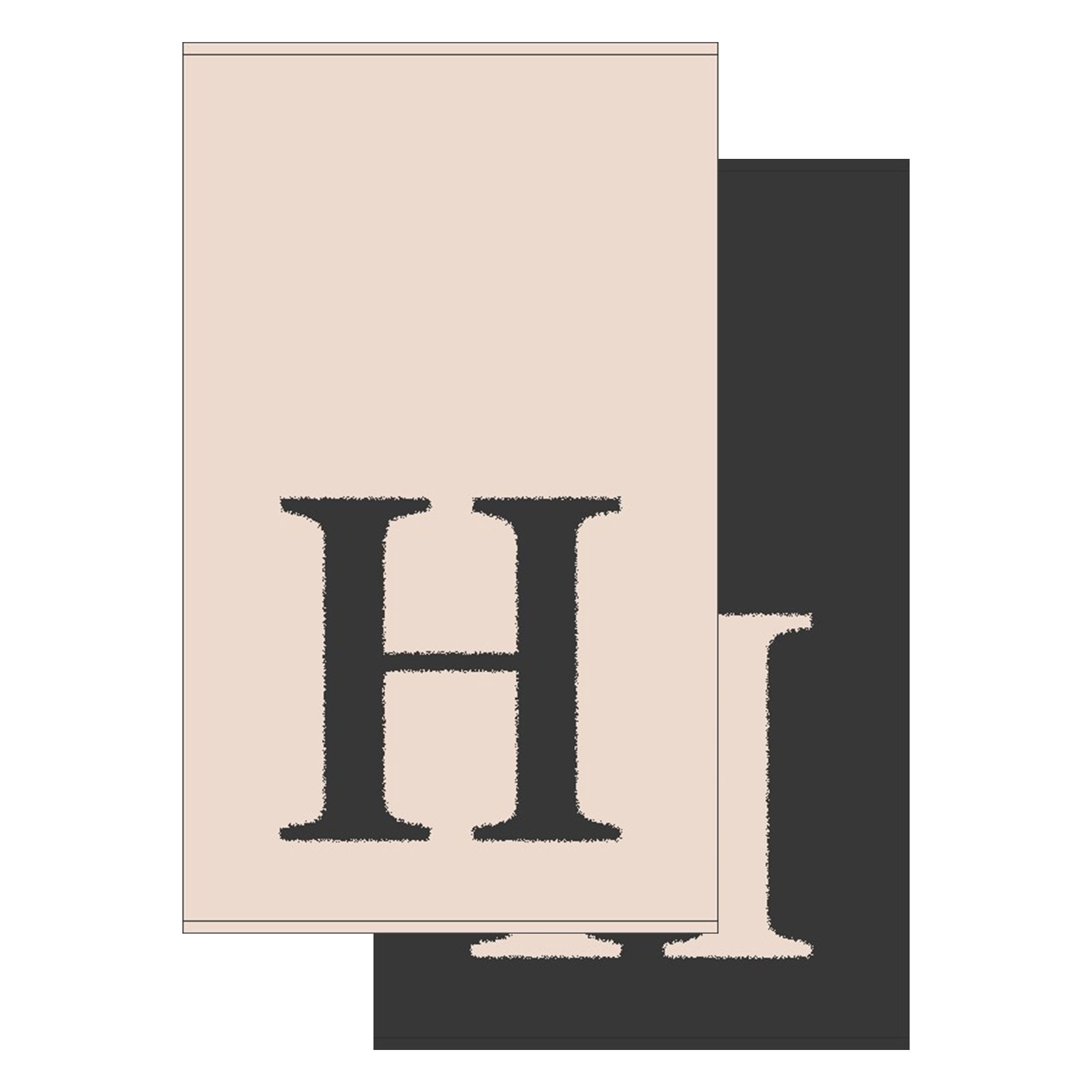 2er Set - Kleines Handtuch mit Buchstabe "H", 2 Farben 
