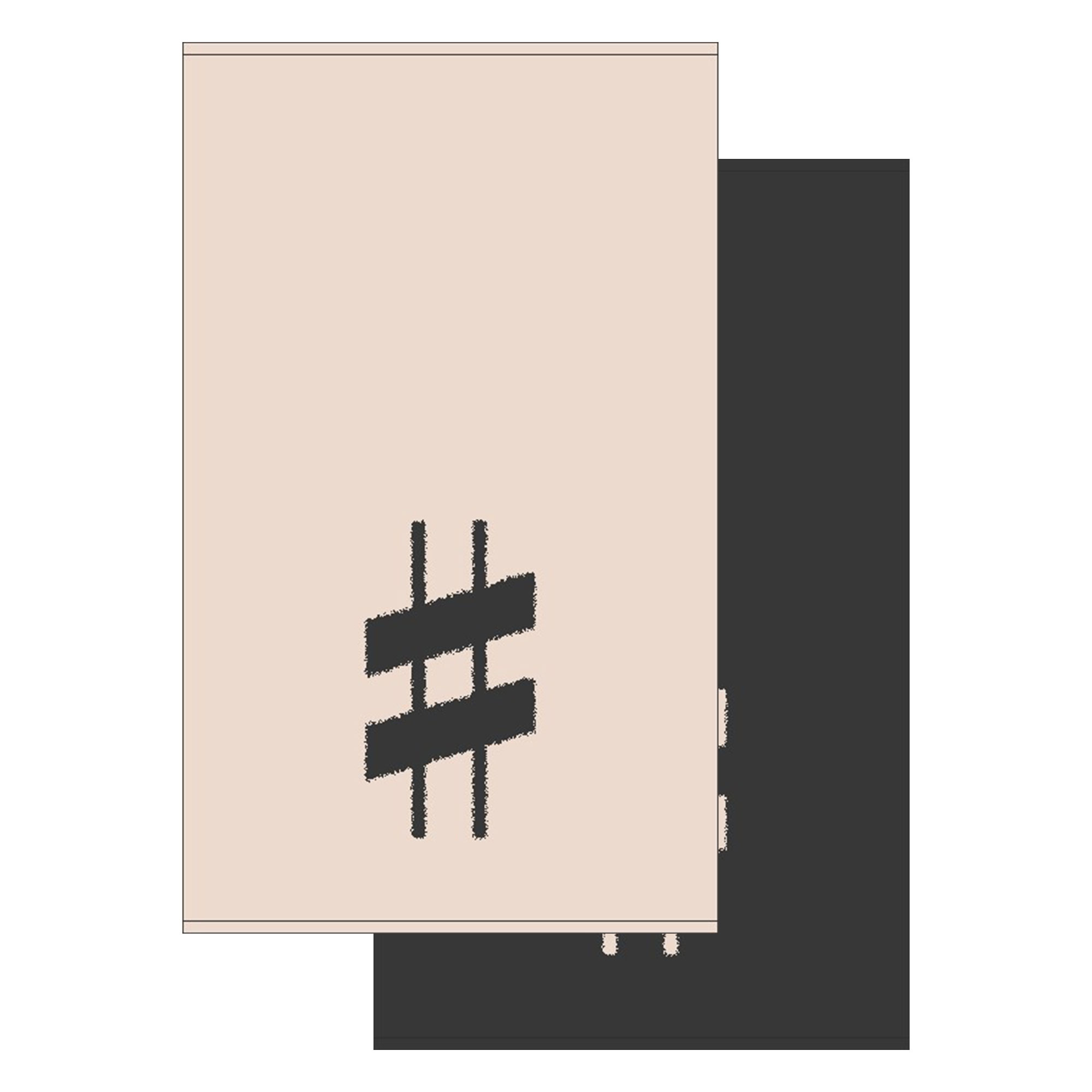 2er Set - Kleines Handtuch mit Buchstabe "#", 2 Farben  