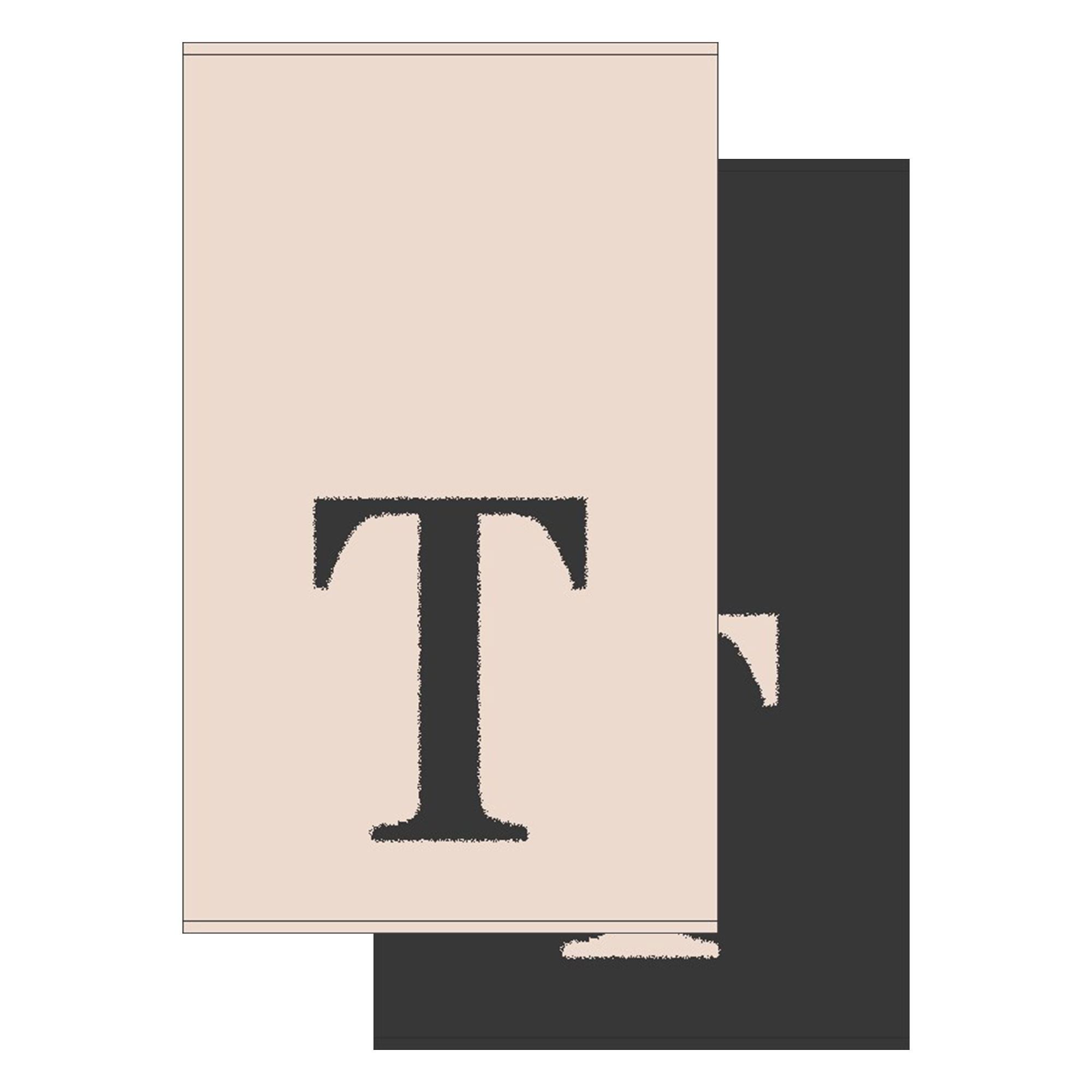 2er Set - Kleines Handtuch mit Buchstabe "T", 2 Farben 