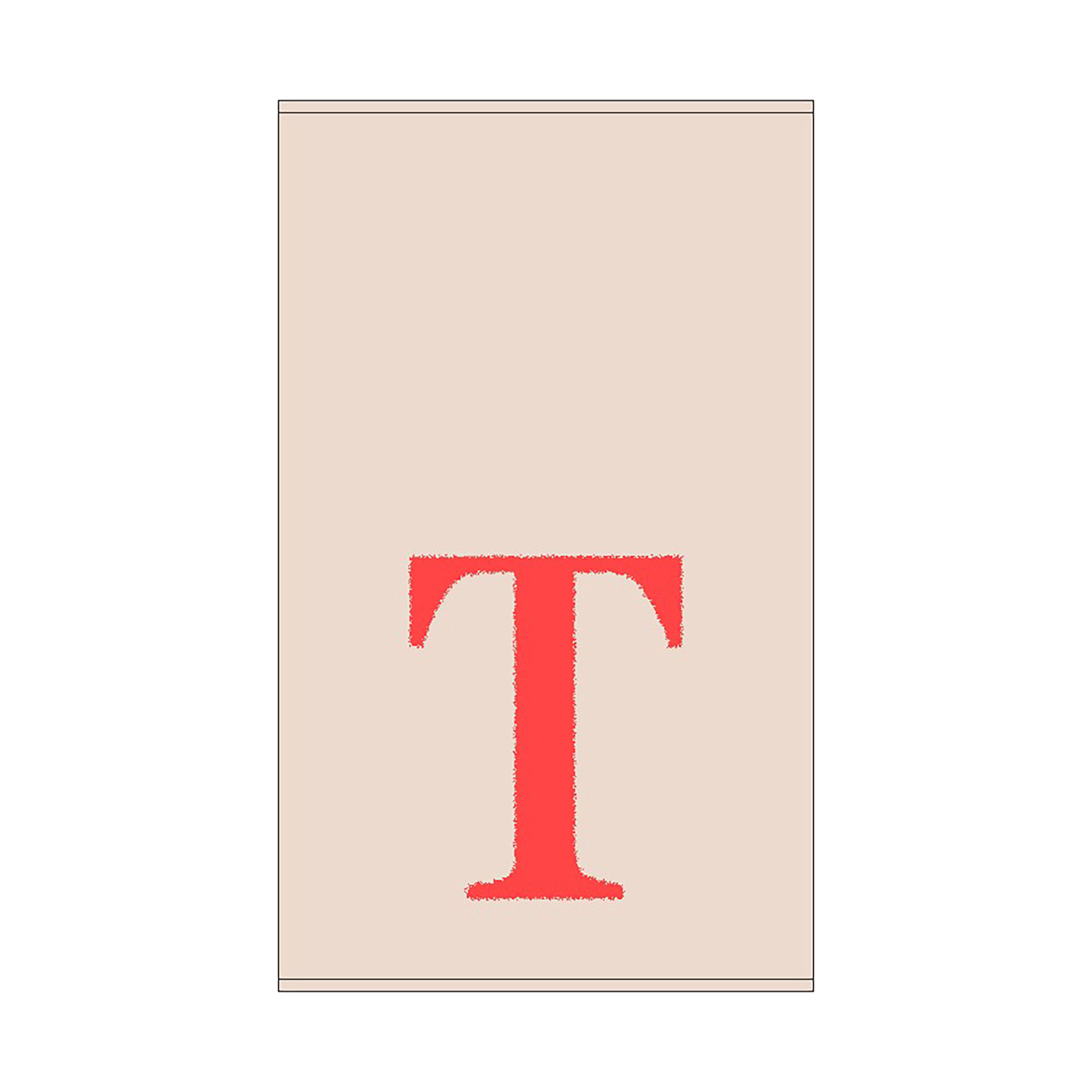 2er Set - Kleines Handtuch mit Buchstabe "T", 2 Farben 