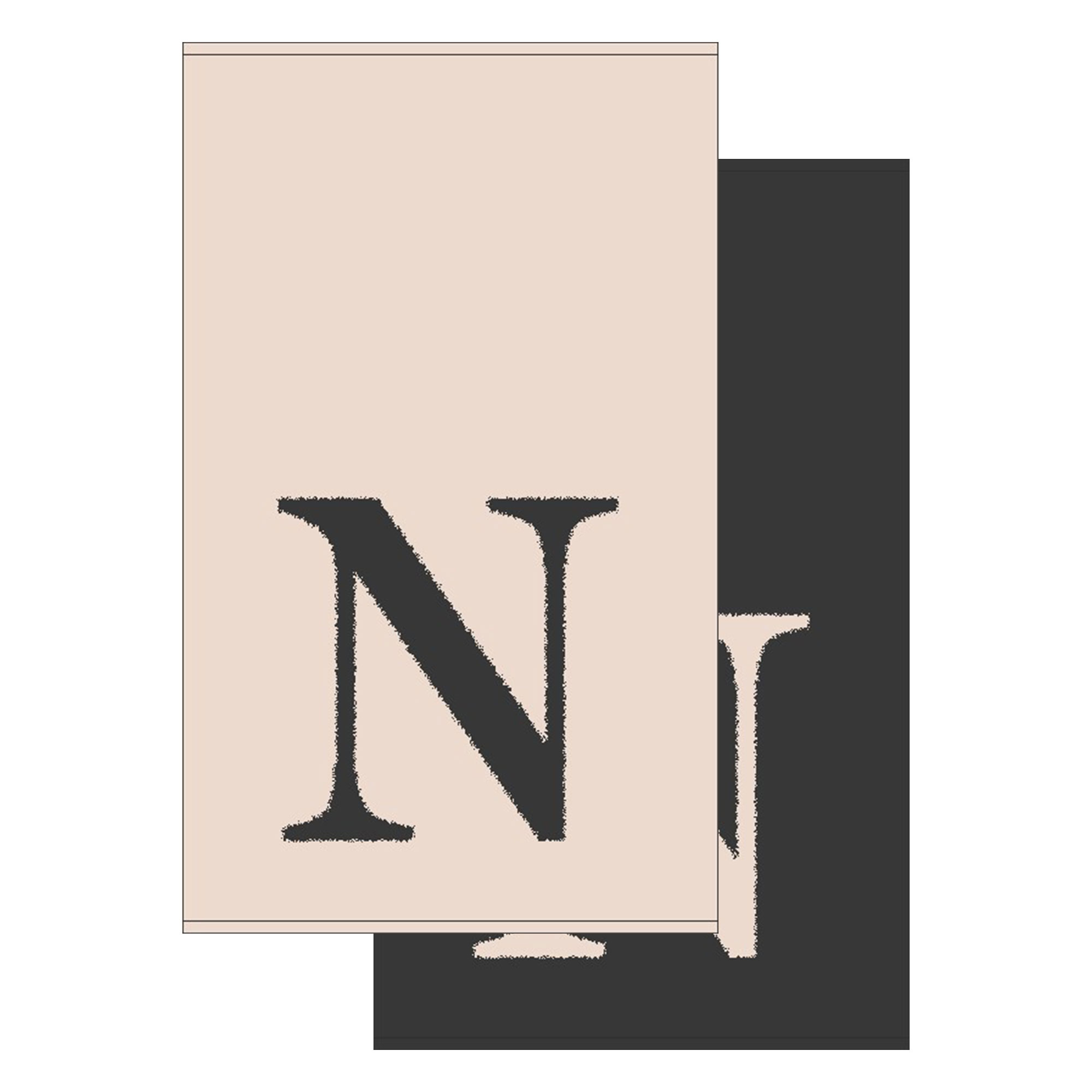 2er Set - Kleines Handtuch mit Buchstabe "N", 2 Farben 2er Set - Kleines Handtuch mit Buchstabe "N", 2 Farben