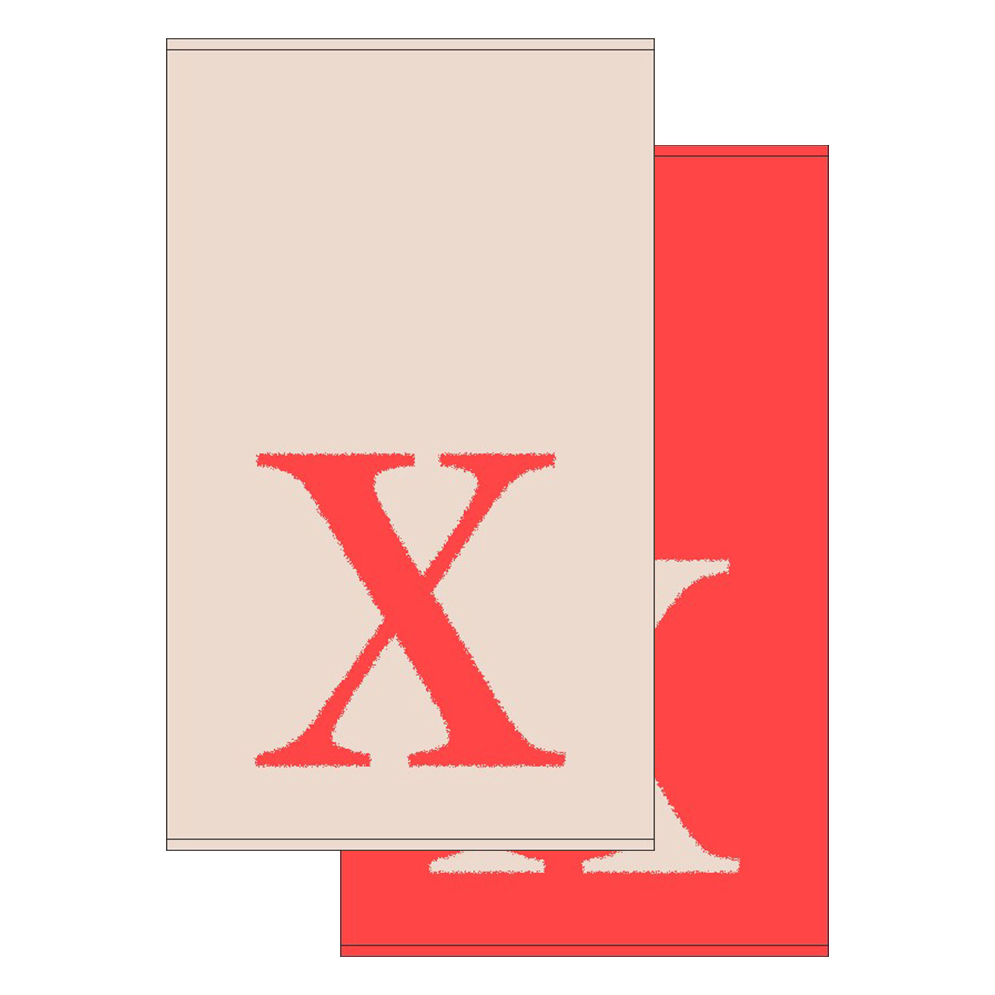 2er Set - Kleines Handtuch mit Buchstabe "X", 2 Farben   