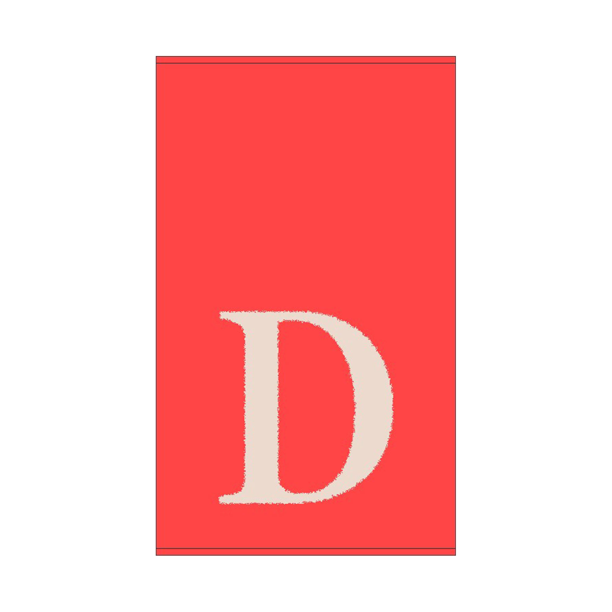 2er Set - Kleines Handtuch mit Buchstabe "D", 2 Farben 