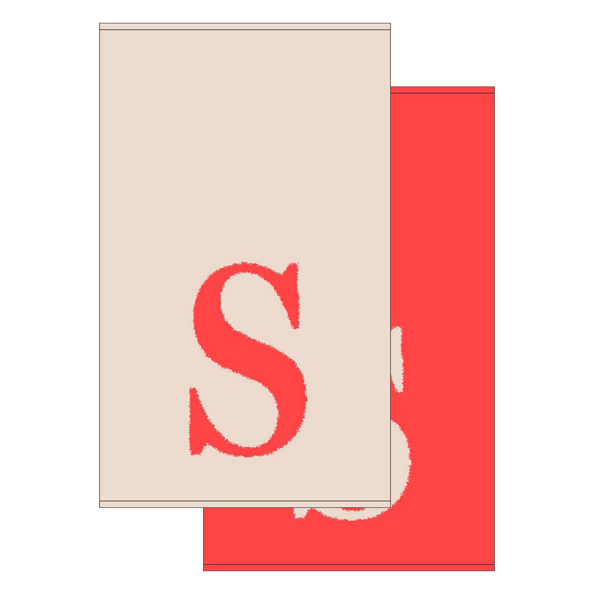 2er Set - Kleines Handtuch mit Buchstabe "S", 2 Farben 