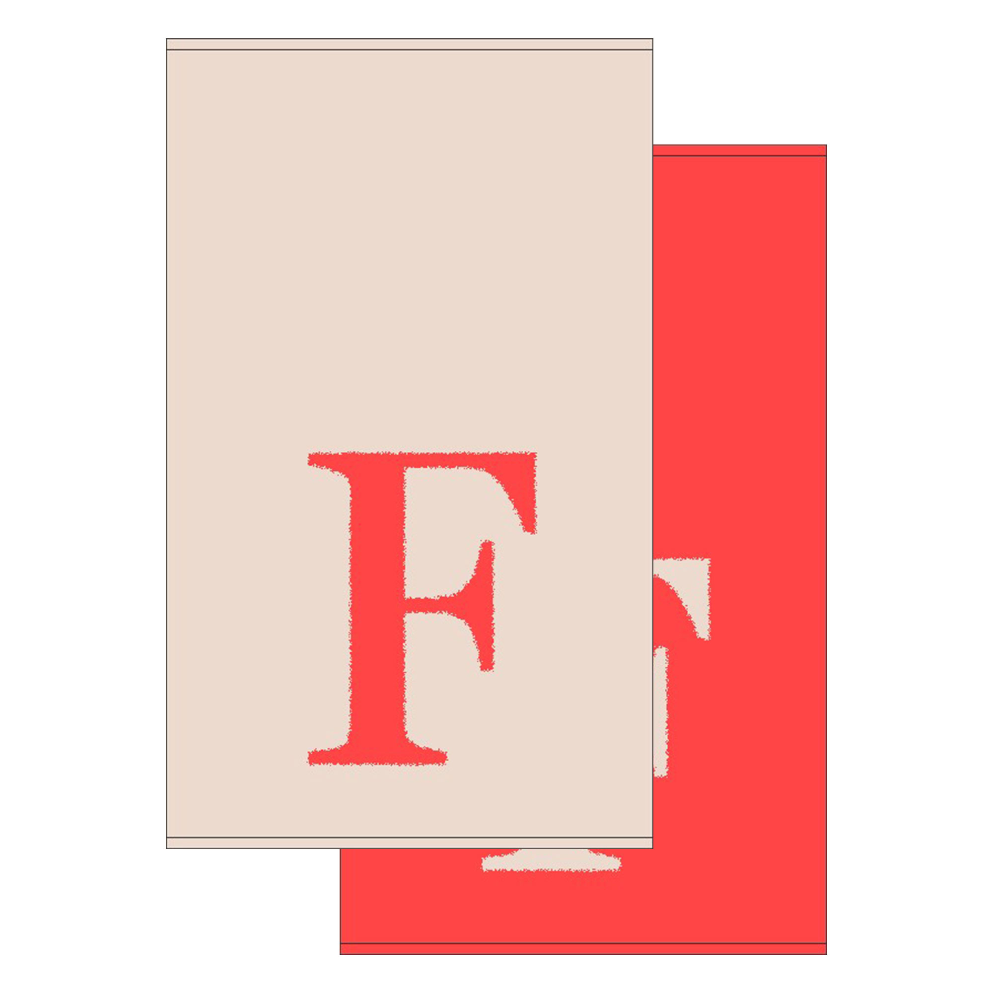 2er Set - Kleines Handtuch mit Buchstabe "F", 2 Farben 