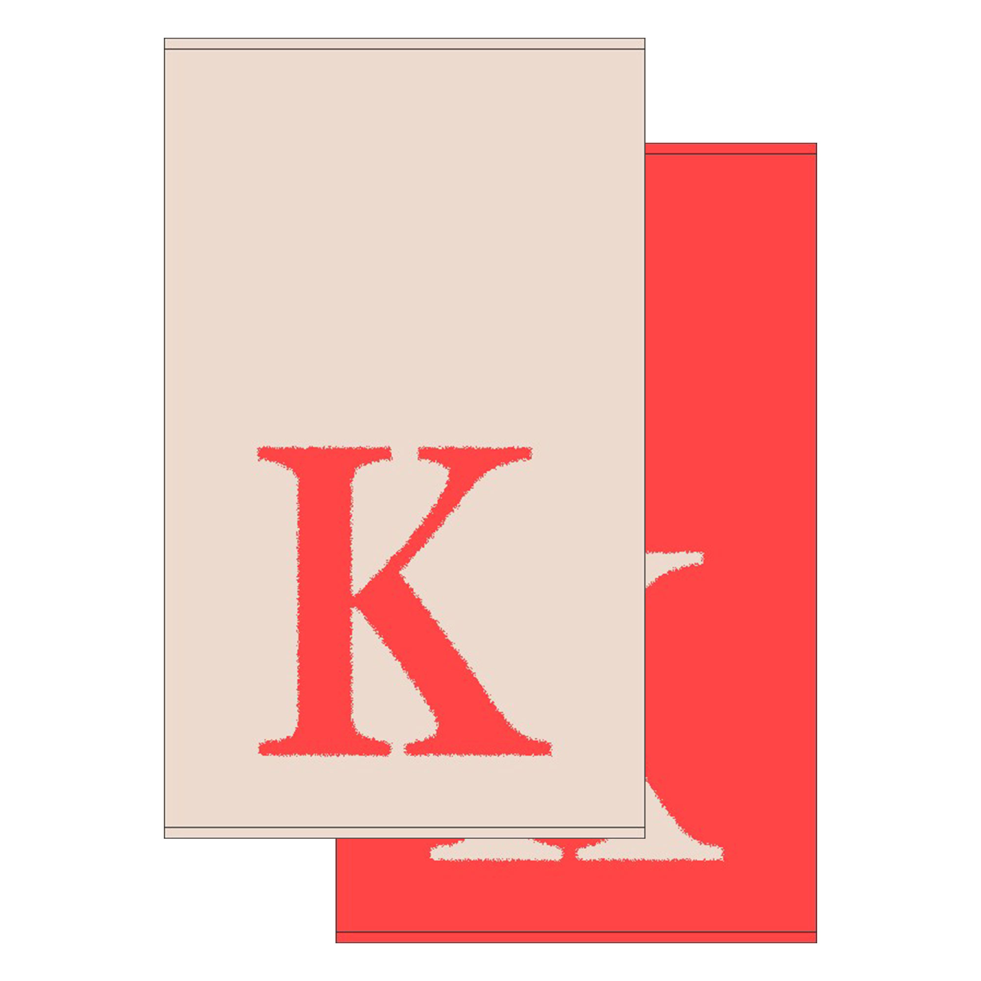 2er Set - Kleines Handtuch mit Buchstabe "K", 2 Farben  