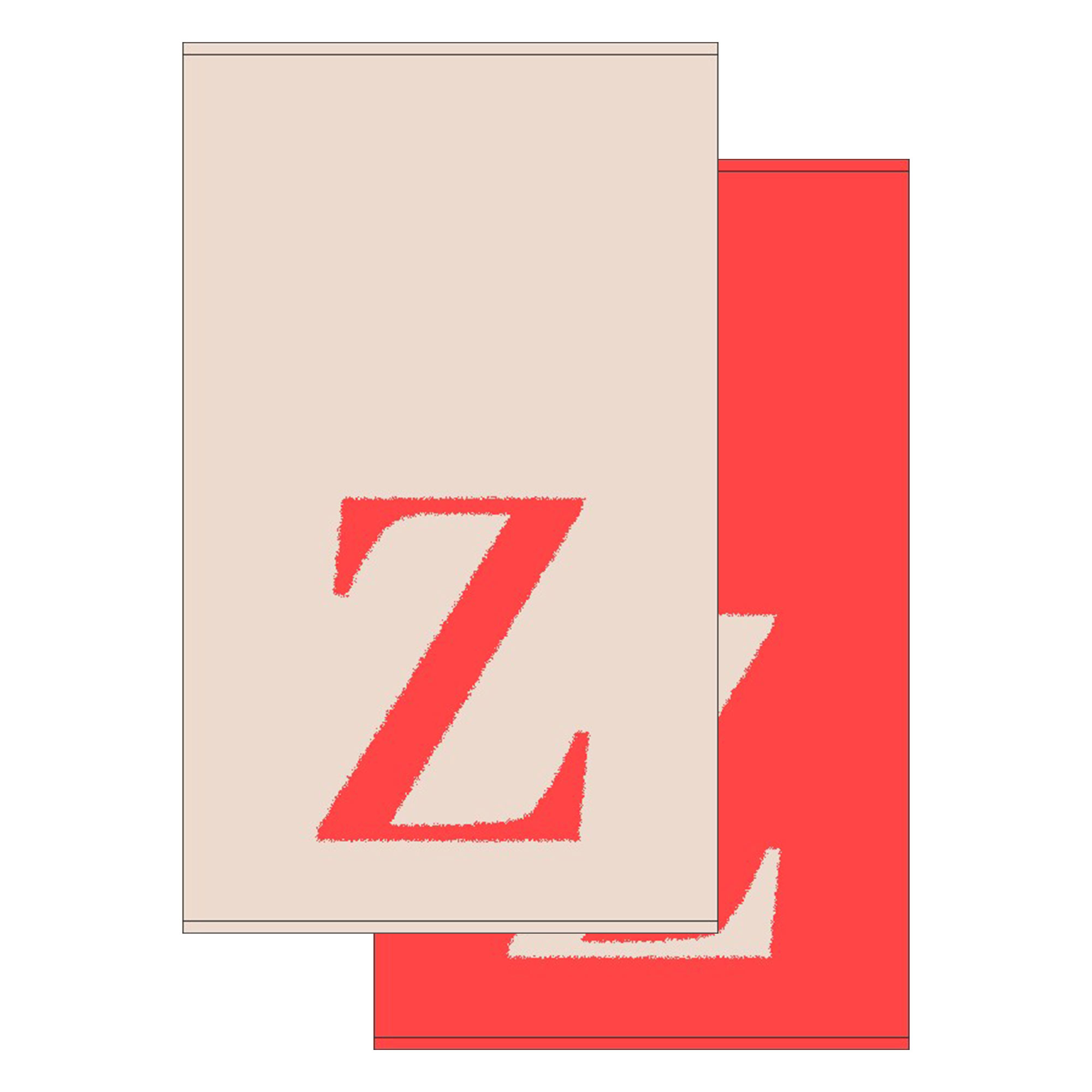 2er Set - Kleines Handtuch mit Buchstabe "Z", 2 Farben  