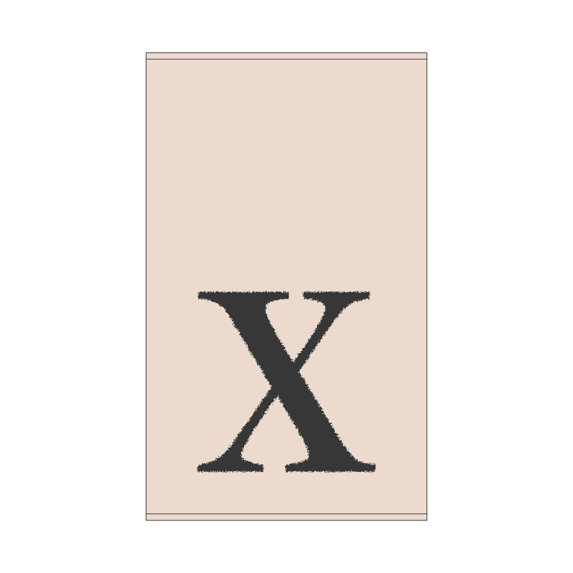 2er Set - Kleines Handtuch mit Buchstabe "X", 2 Farben   