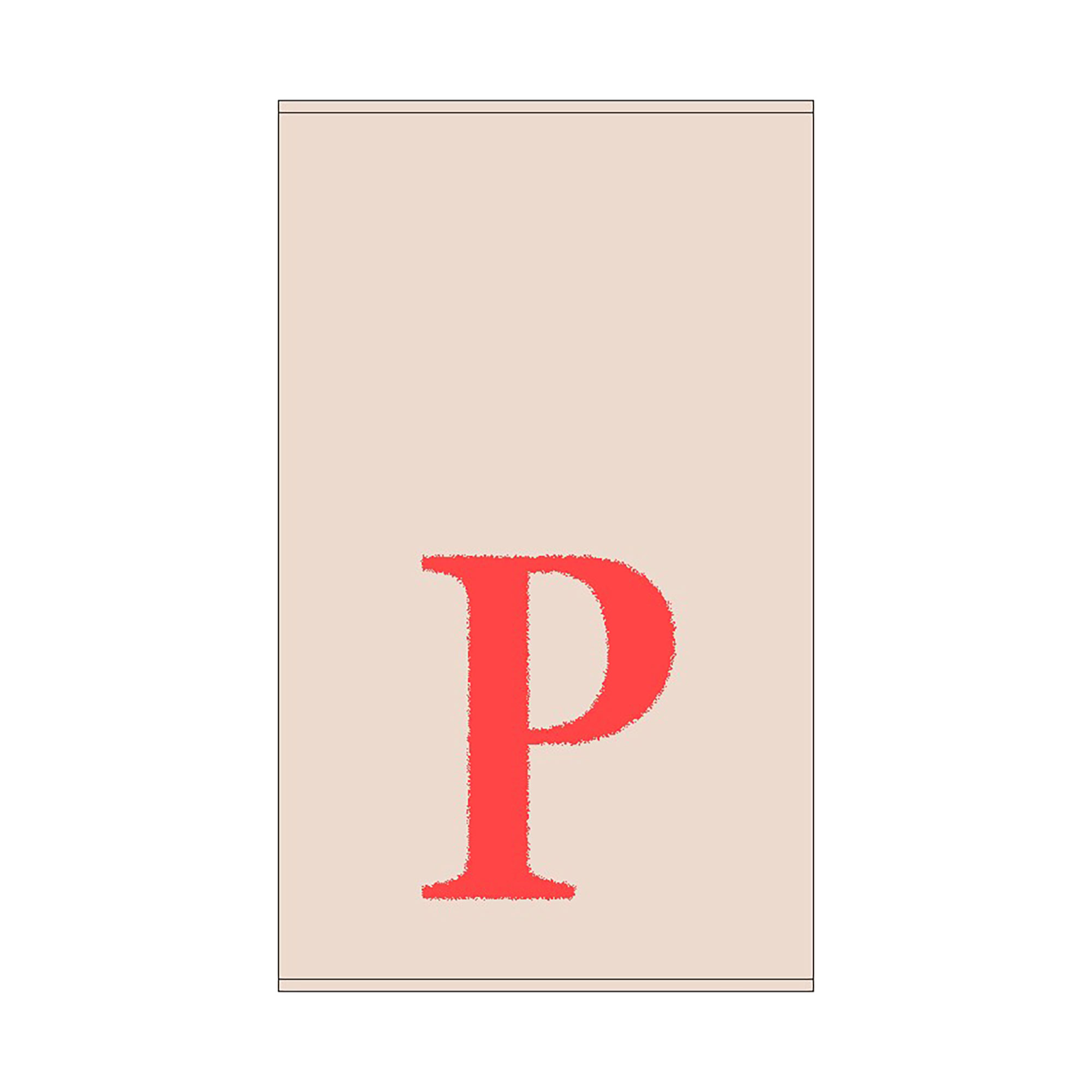 2er Set - Kleines Handtuch mit Buchstabe "P", 2 Farben   