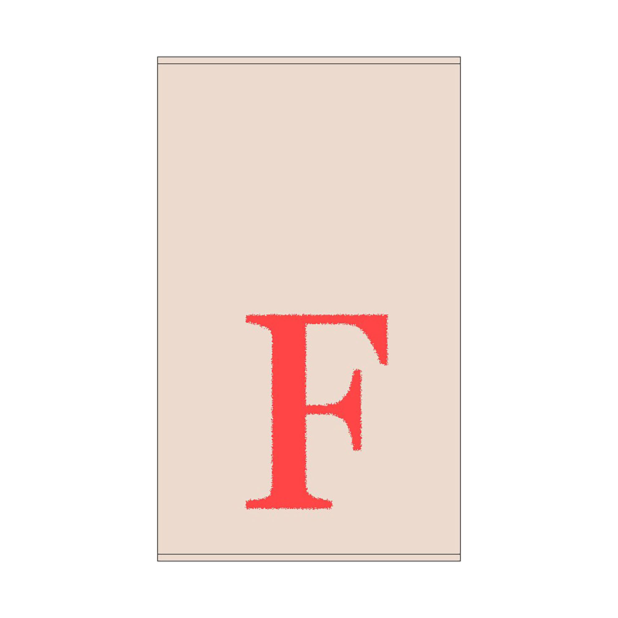 2er Set - Kleines Handtuch mit Buchstabe "F", 2 Farben 