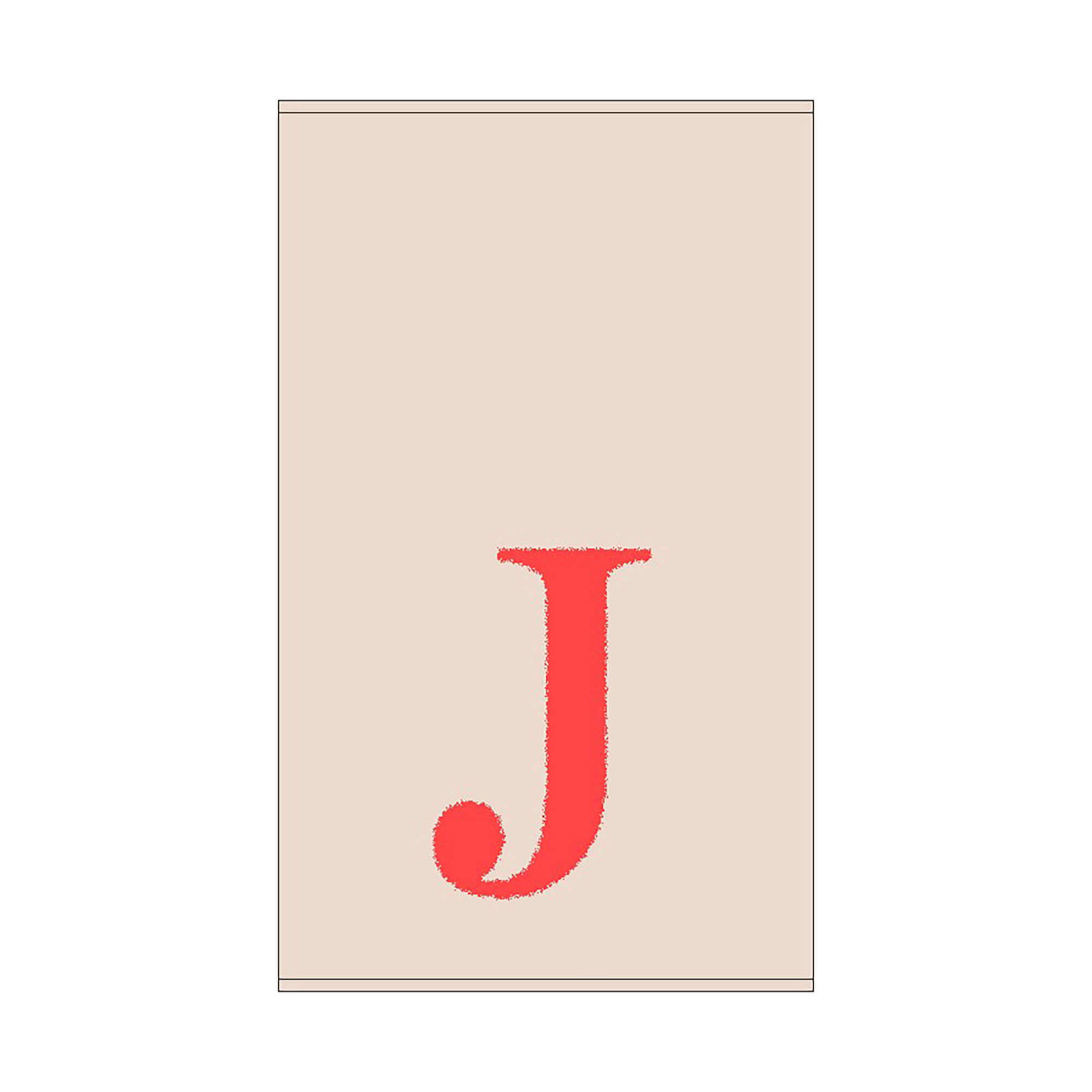 2er Set - Kleines Handtuch mit Buchstabe "J", 2 Farben 