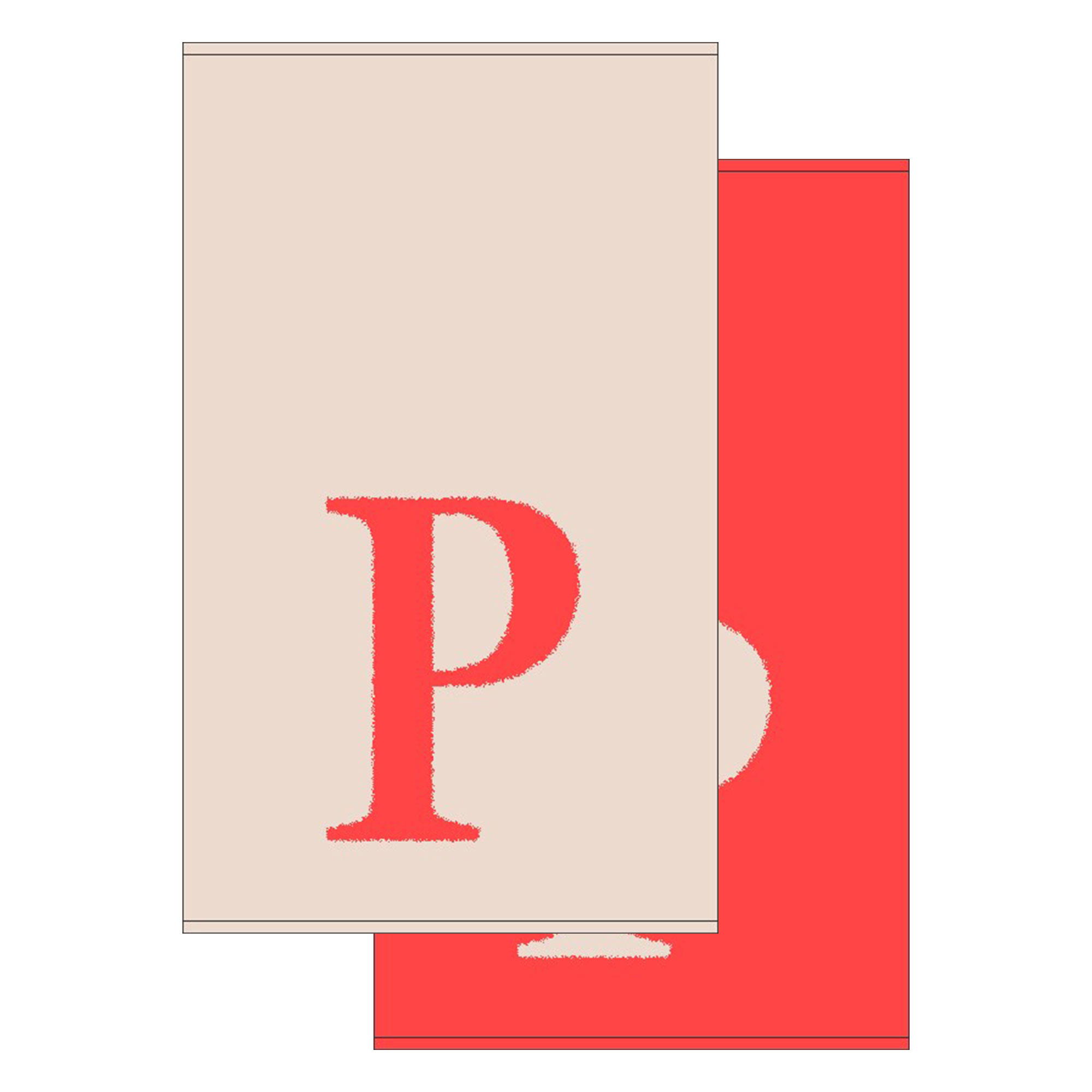 2er Set - Kleines Handtuch mit Buchstabe "P", 2 Farben   