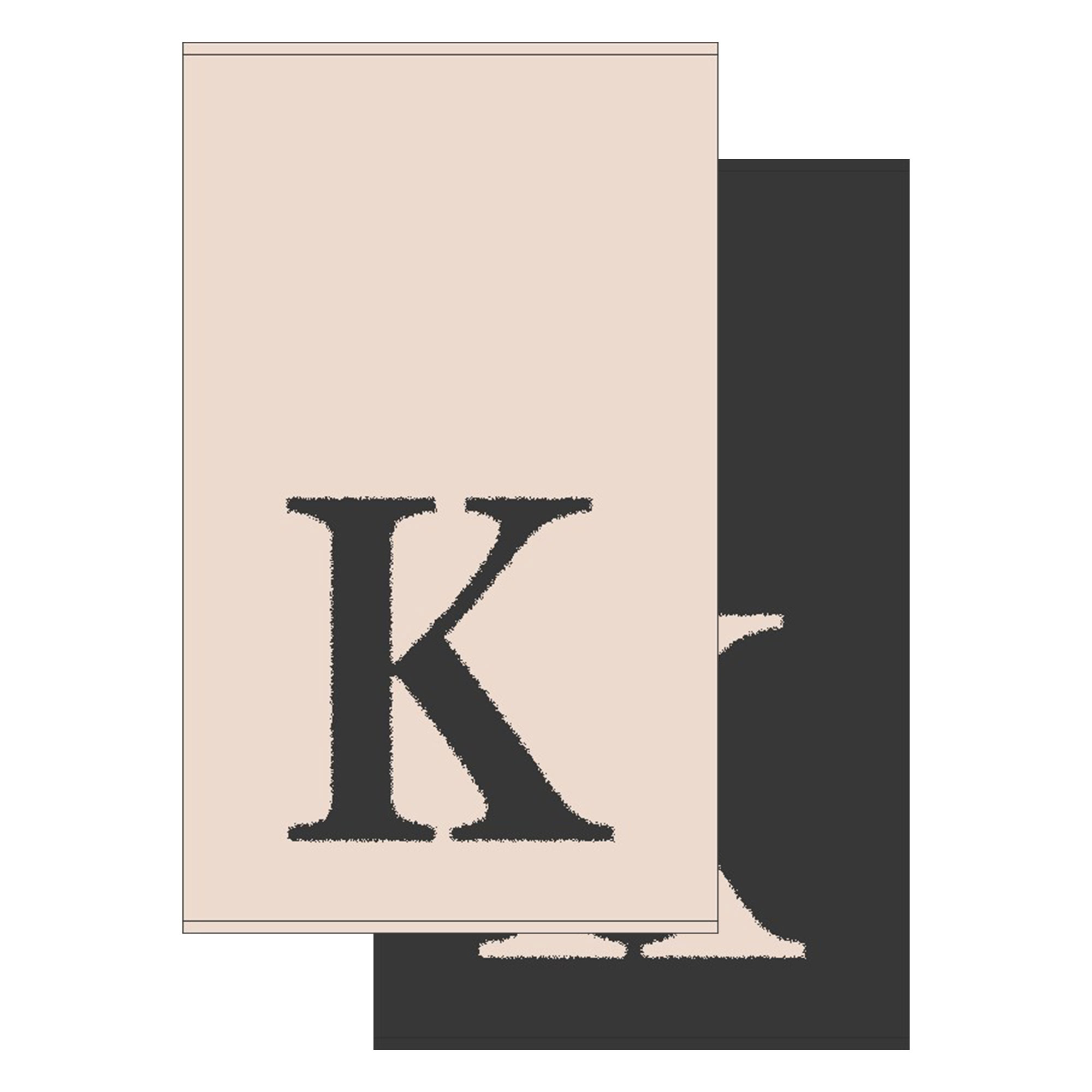 2er Set - Kleines Handtuch mit Buchstabe "K", 2 Farben  