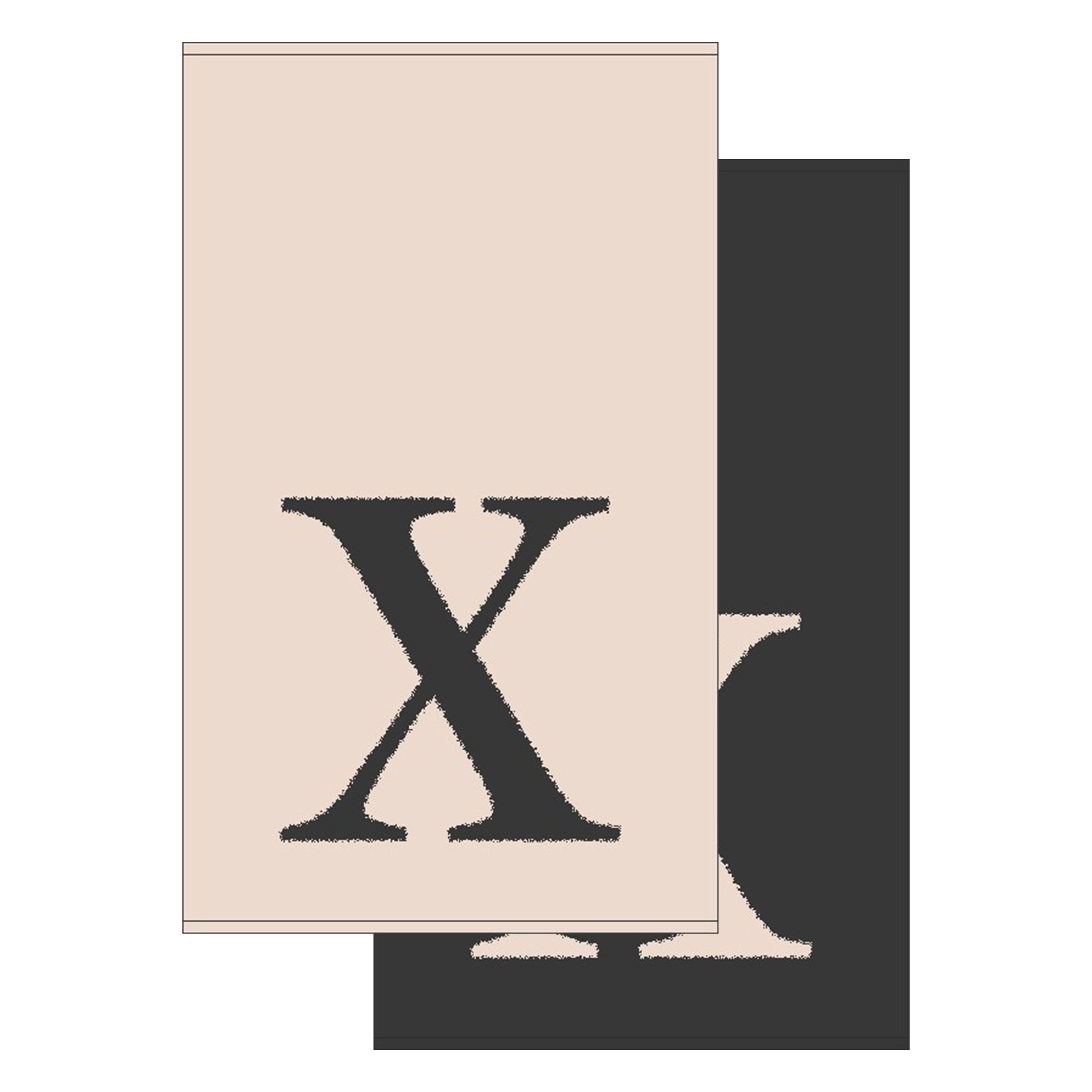 2er Set - Kleines Handtuch mit Buchstabe "X", 2 Farben   