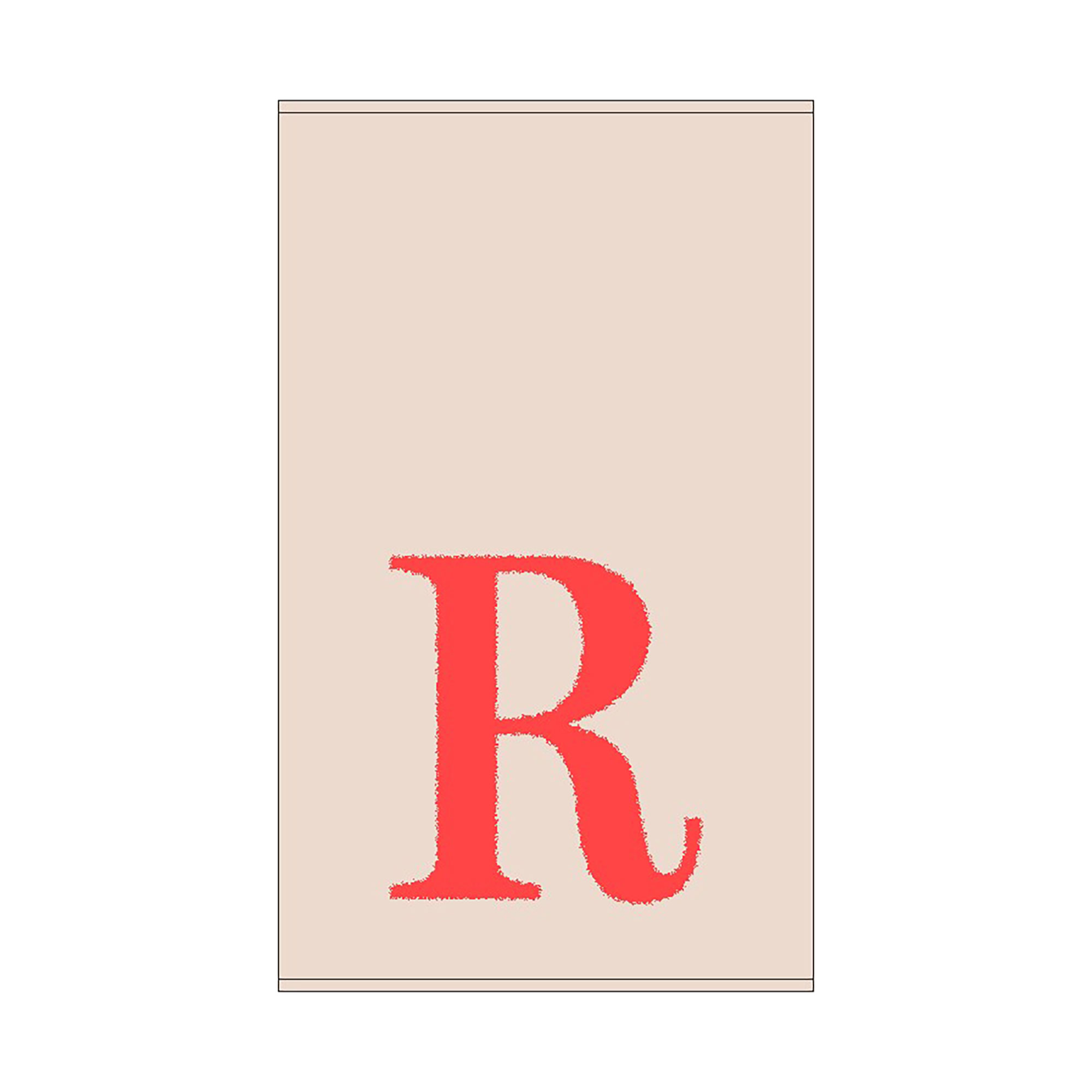 2er Set - Kleines Handtuch mit Buchstabe "R", 2 Farben   