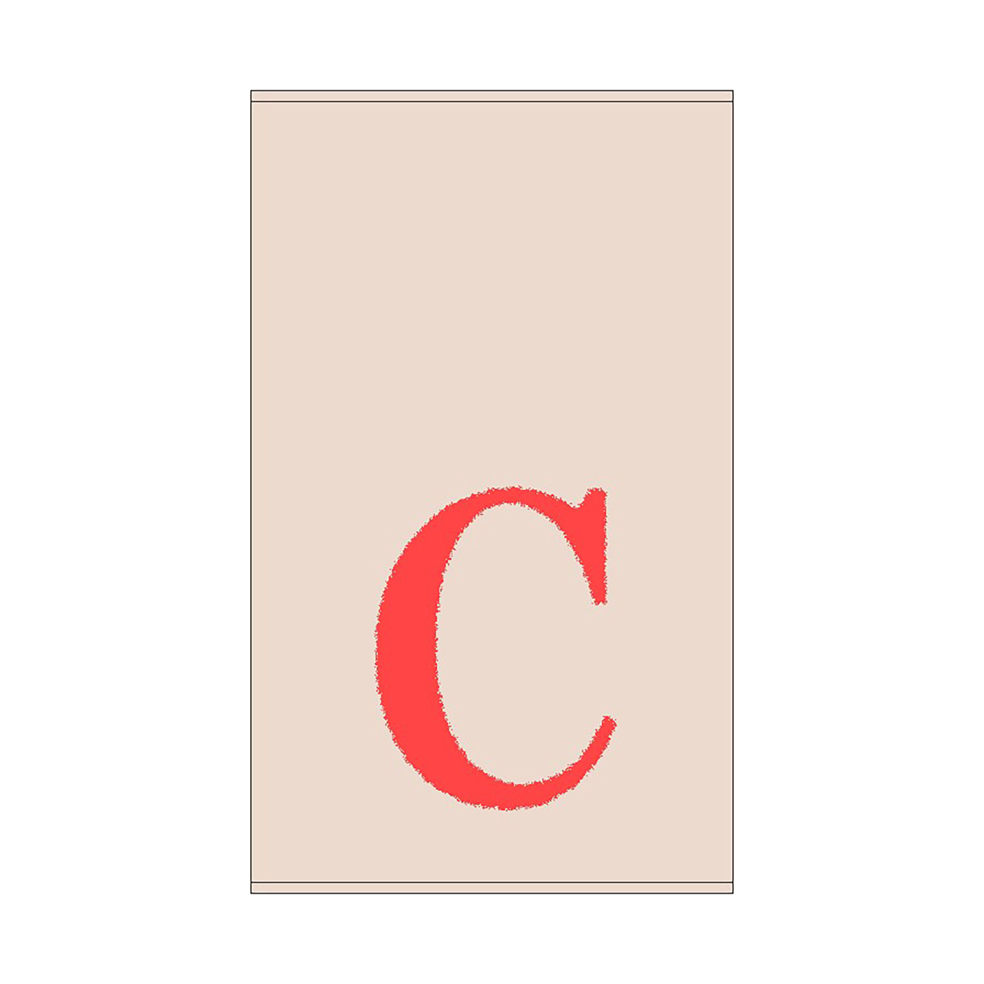 2er Set - Kleines Handtuch mit Buchstabe "C", 2 Farben 
