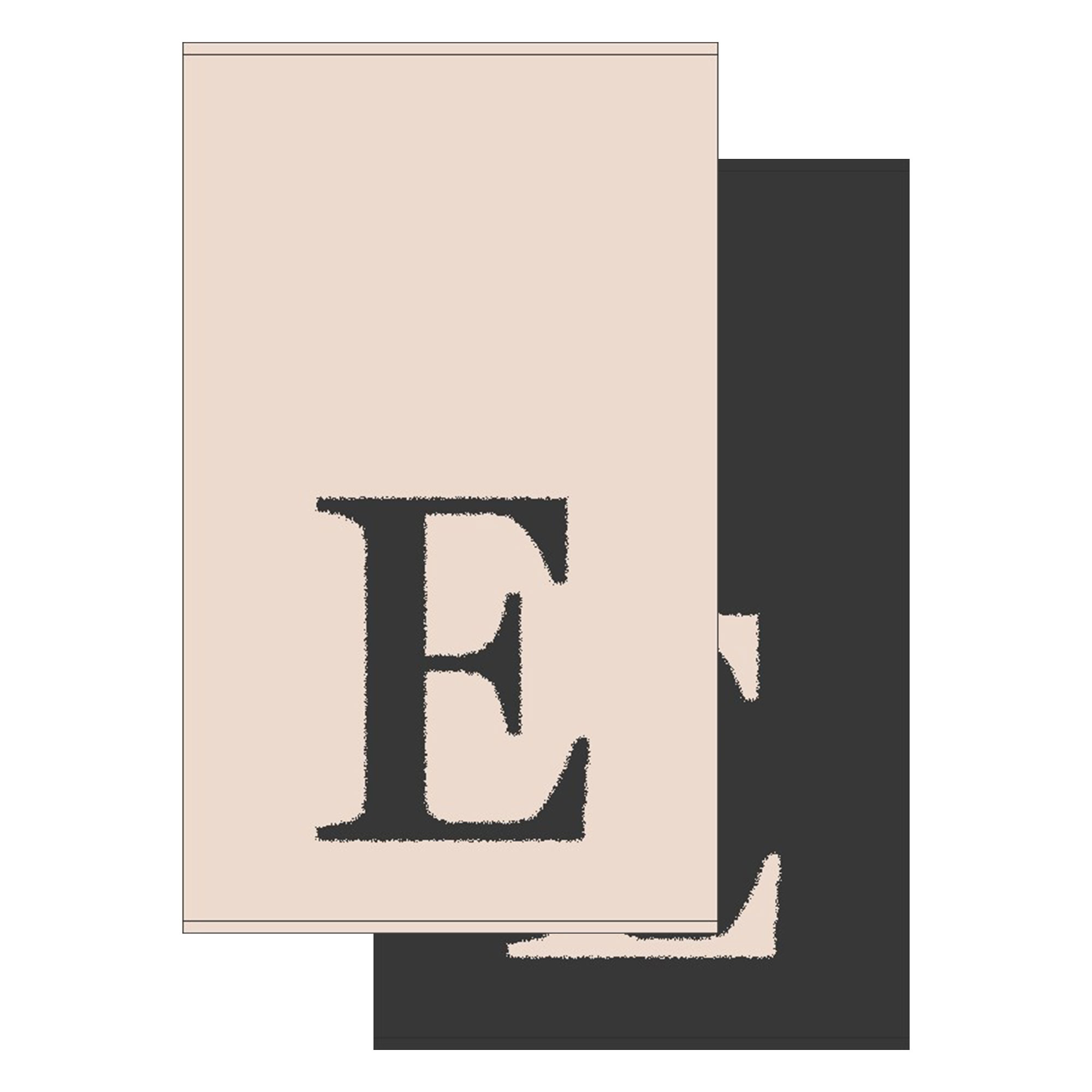 2er Set - Kleines Handtuch mit Buchstabe "E", 2 Farben 