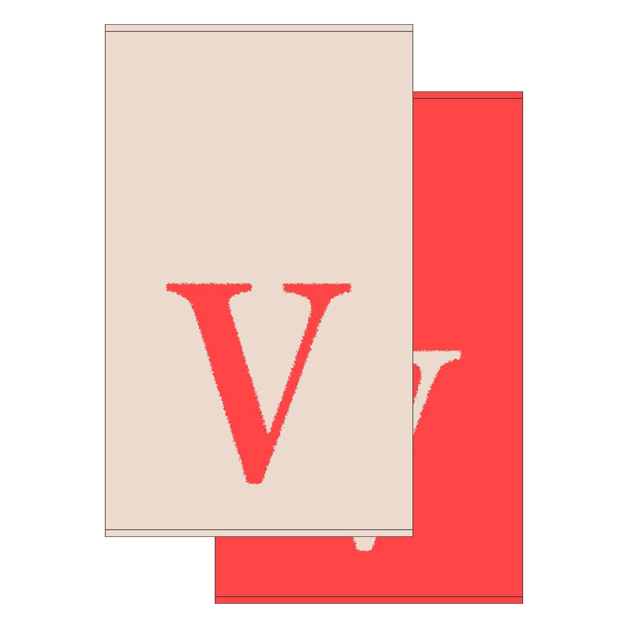 2er Set - Kleines Handtuch mit Buchstabe "V", 2 Farben  