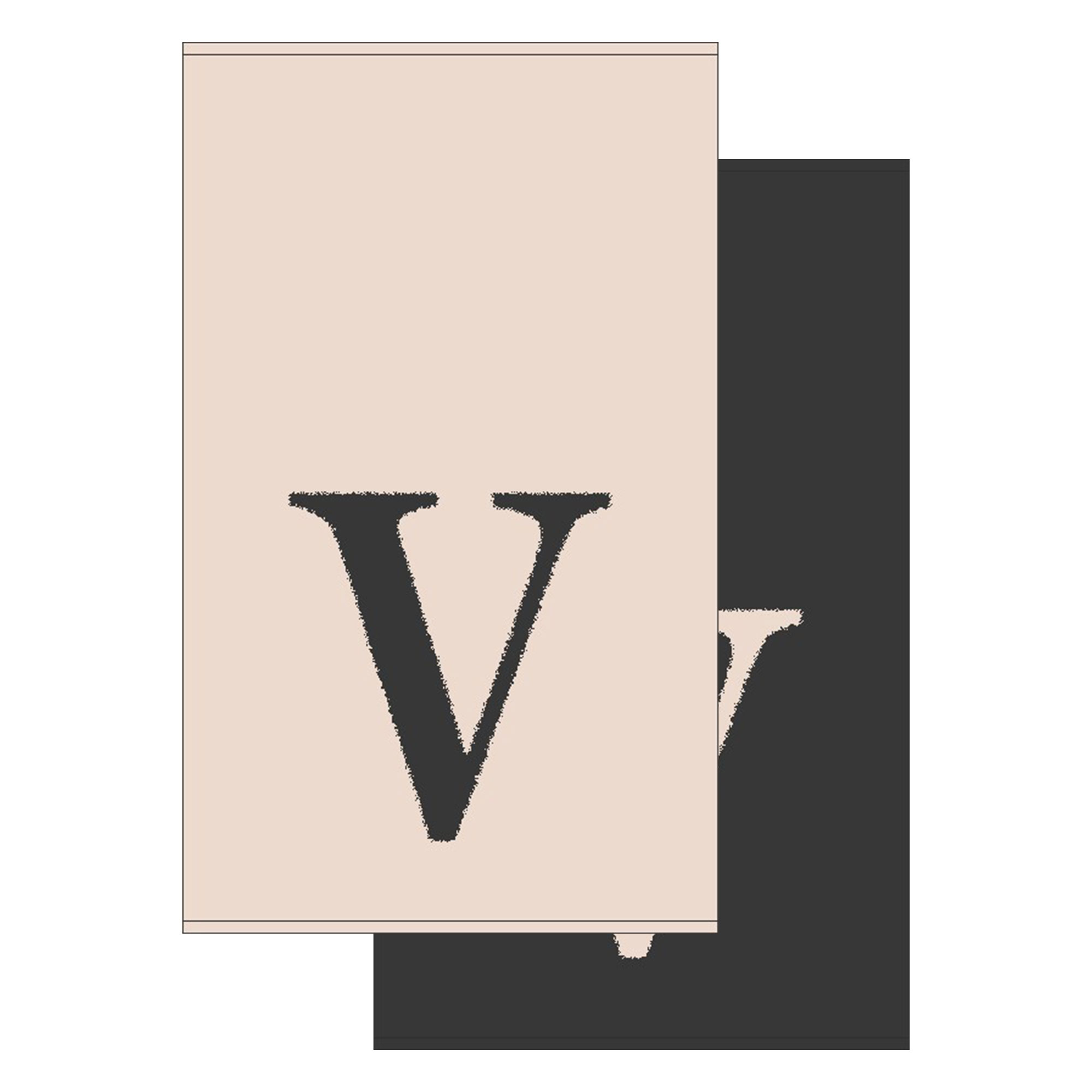 2er Set - Kleines Handtuch mit Buchstabe "V", 2 Farben 2er Set - Kleines Handtuch mit Buchstabe "V", 2 Farben