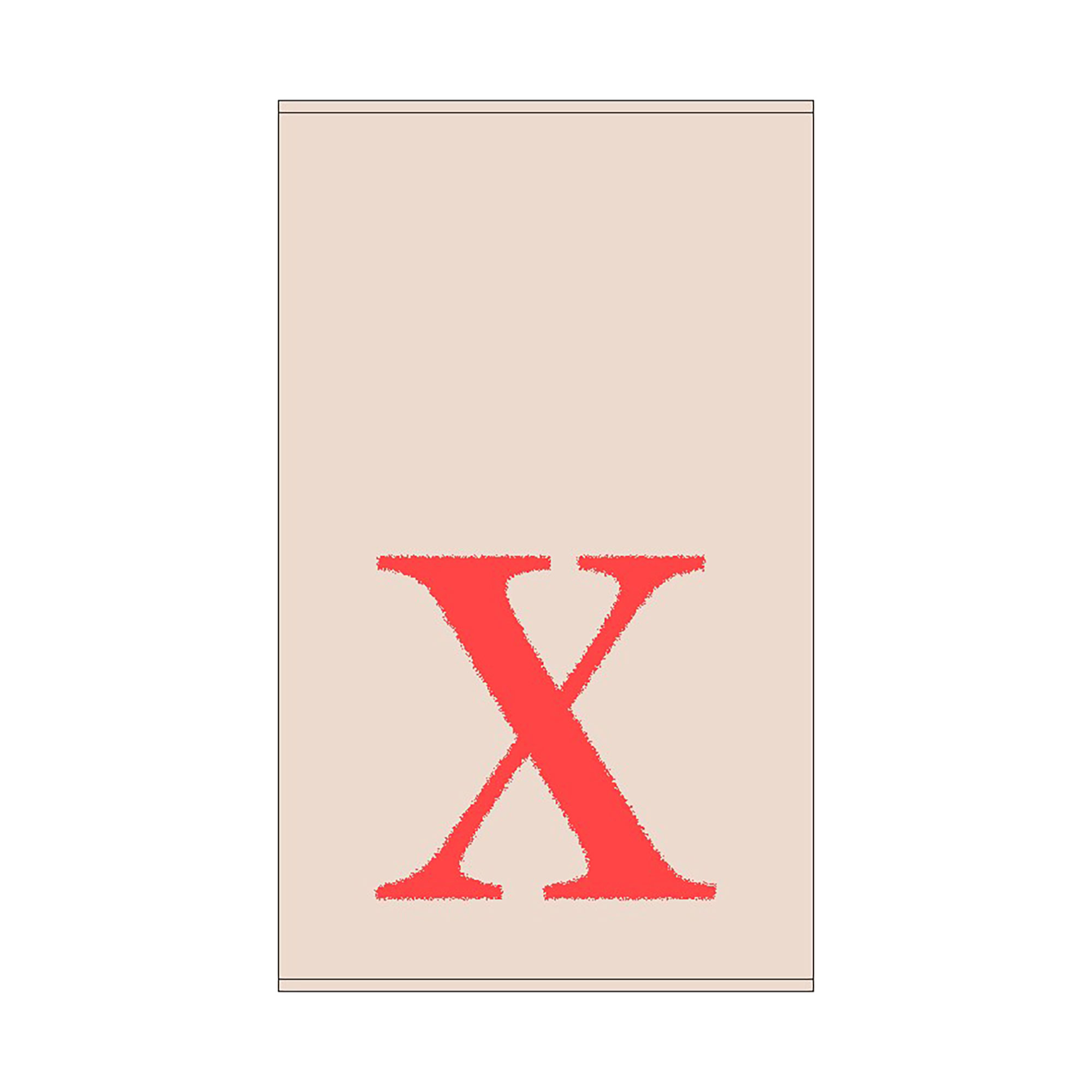 2er Set - Kleines Handtuch mit Buchstabe "X", 2 Farben   