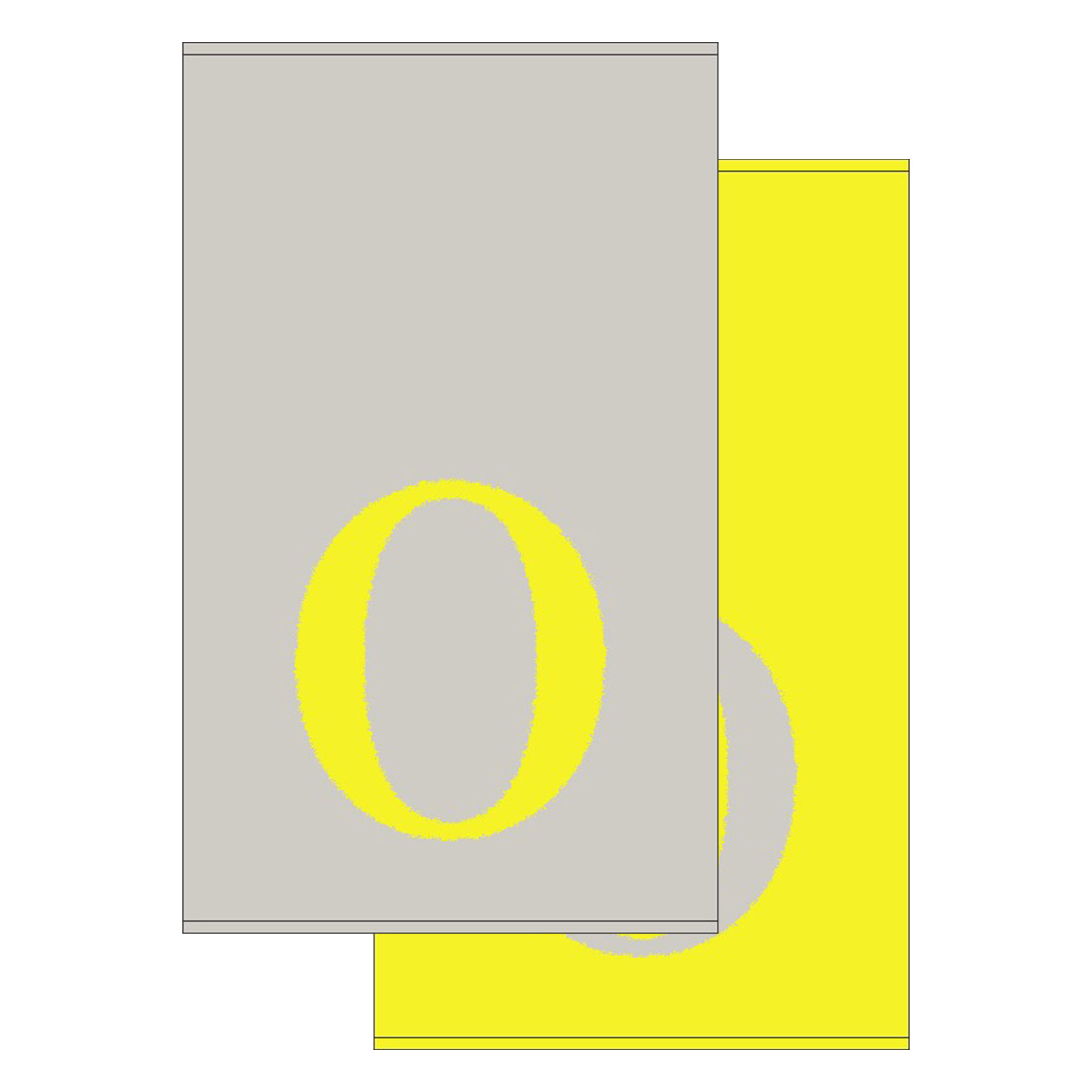 2er Set - Kleines Handtuch mit Buchstabe "O", 2 Farben YOUKI 2er-Set Handtücher, 30×50 cm, Wendeoptik, Farben grau-gelb & gelb-grau, mit großem O mittig unten.