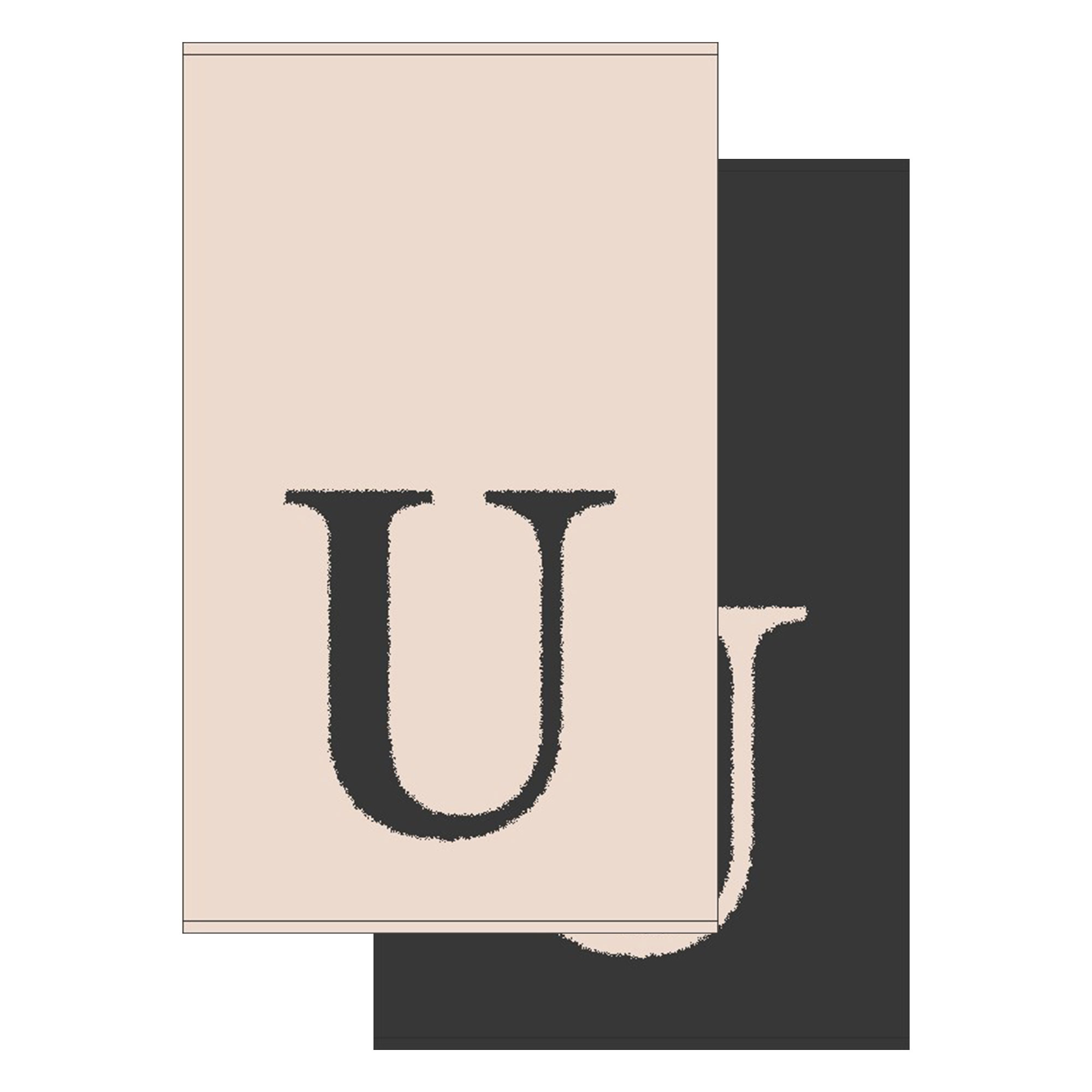 2er Set - Kleines Handtuch mit Buchstabe "U", 2 Farben 