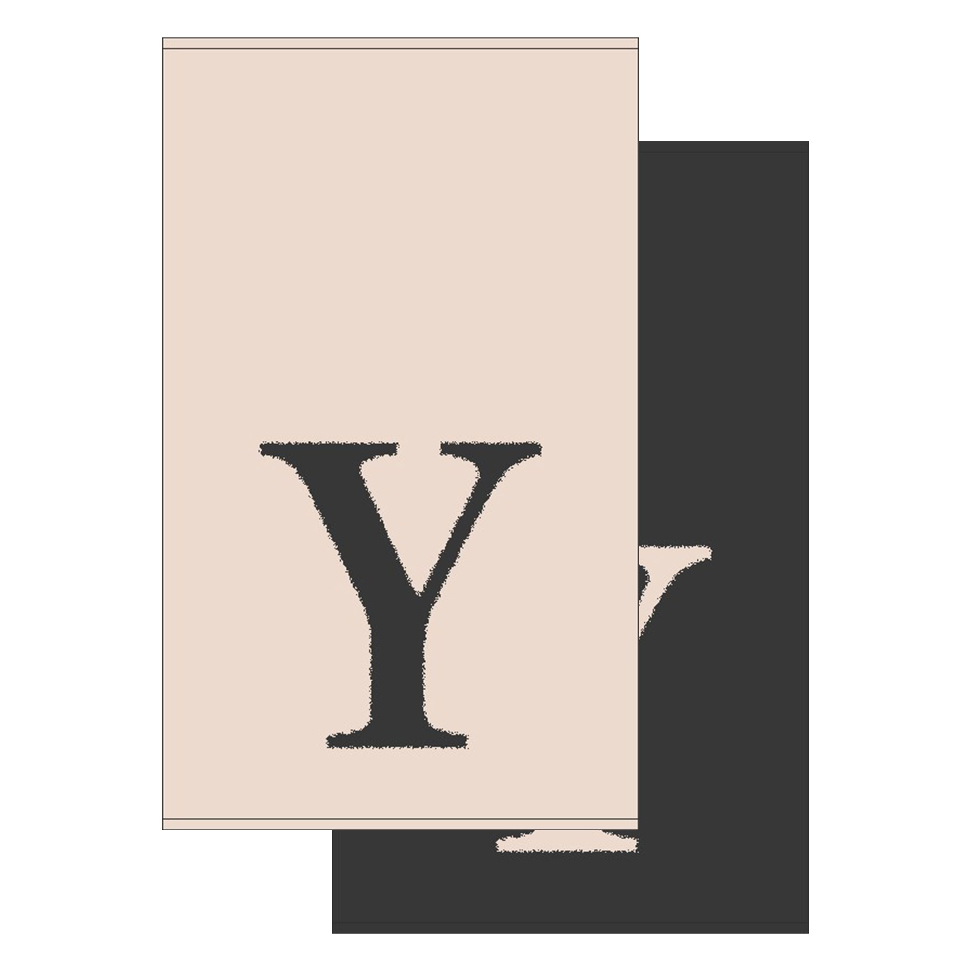 2er Set - Kleines Handtuch mit Buchstabe "Y", 2 Farben  